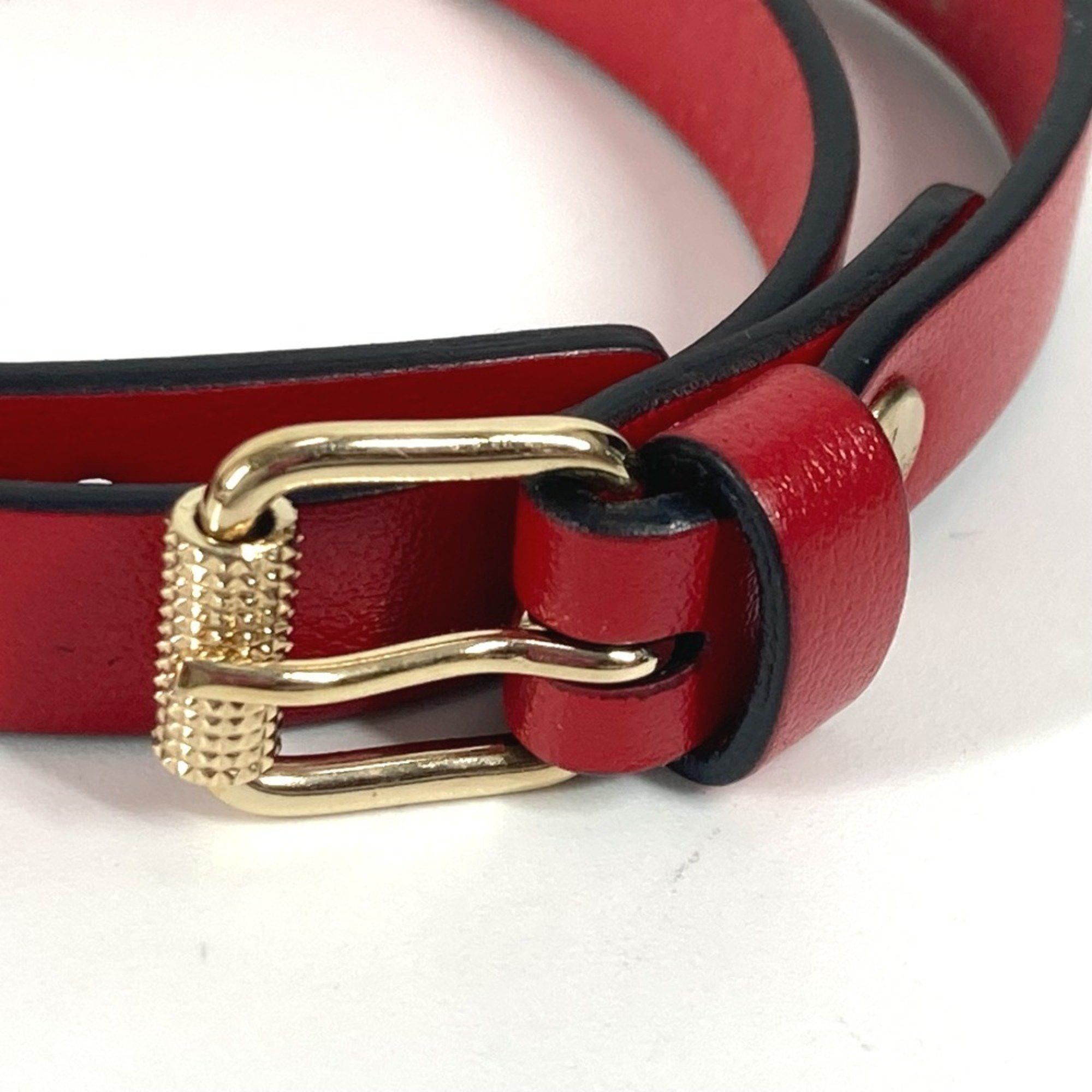 Christian Louboutin Christian Louboutin 1205077 Loubilink CL logo double bracelet accessory leather ladies red Size ONE SIZE - 7 Thumbnail