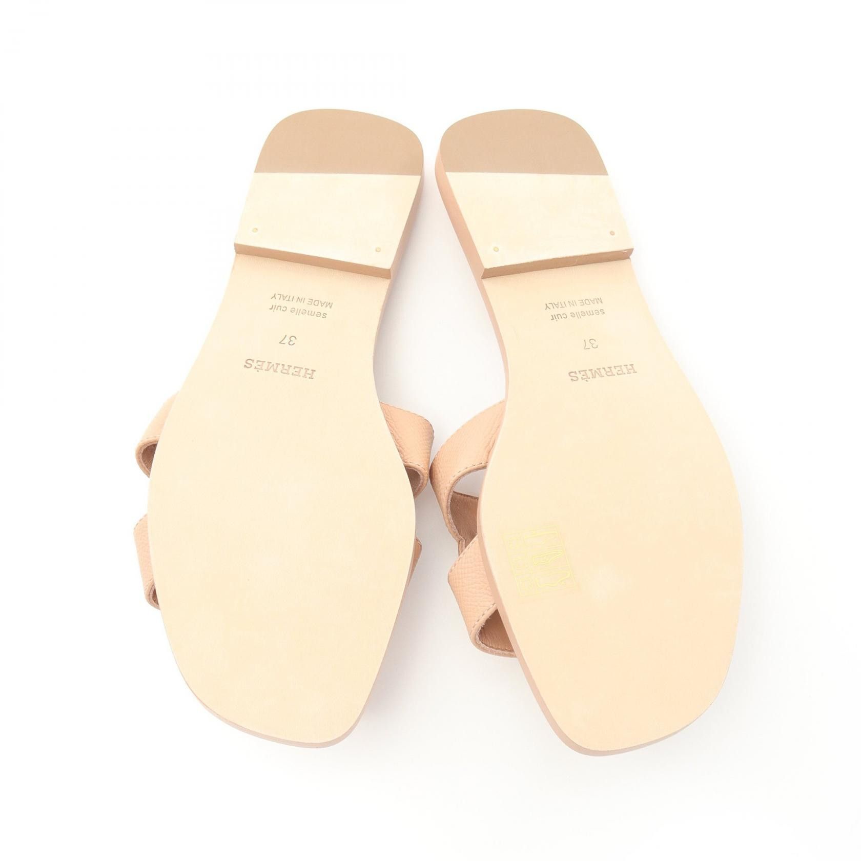 Hermes Hermes Hermes Oran Vau Epsom Sandals Leather Shoes Size ONE SIZE - 4 Thumbnail