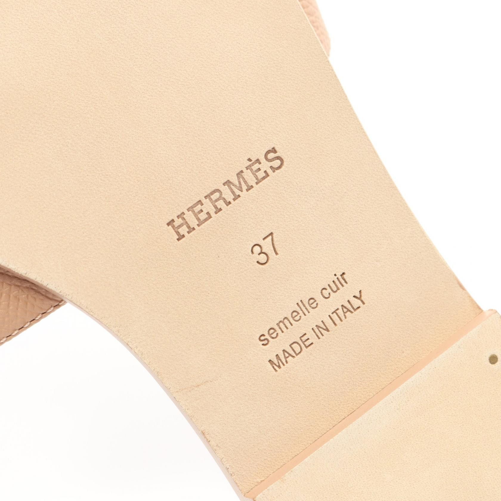 Hermes Hermes Hermes Oran Vau Epsom Sandals Leather Shoes Size ONE SIZE - 5 Thumbnail