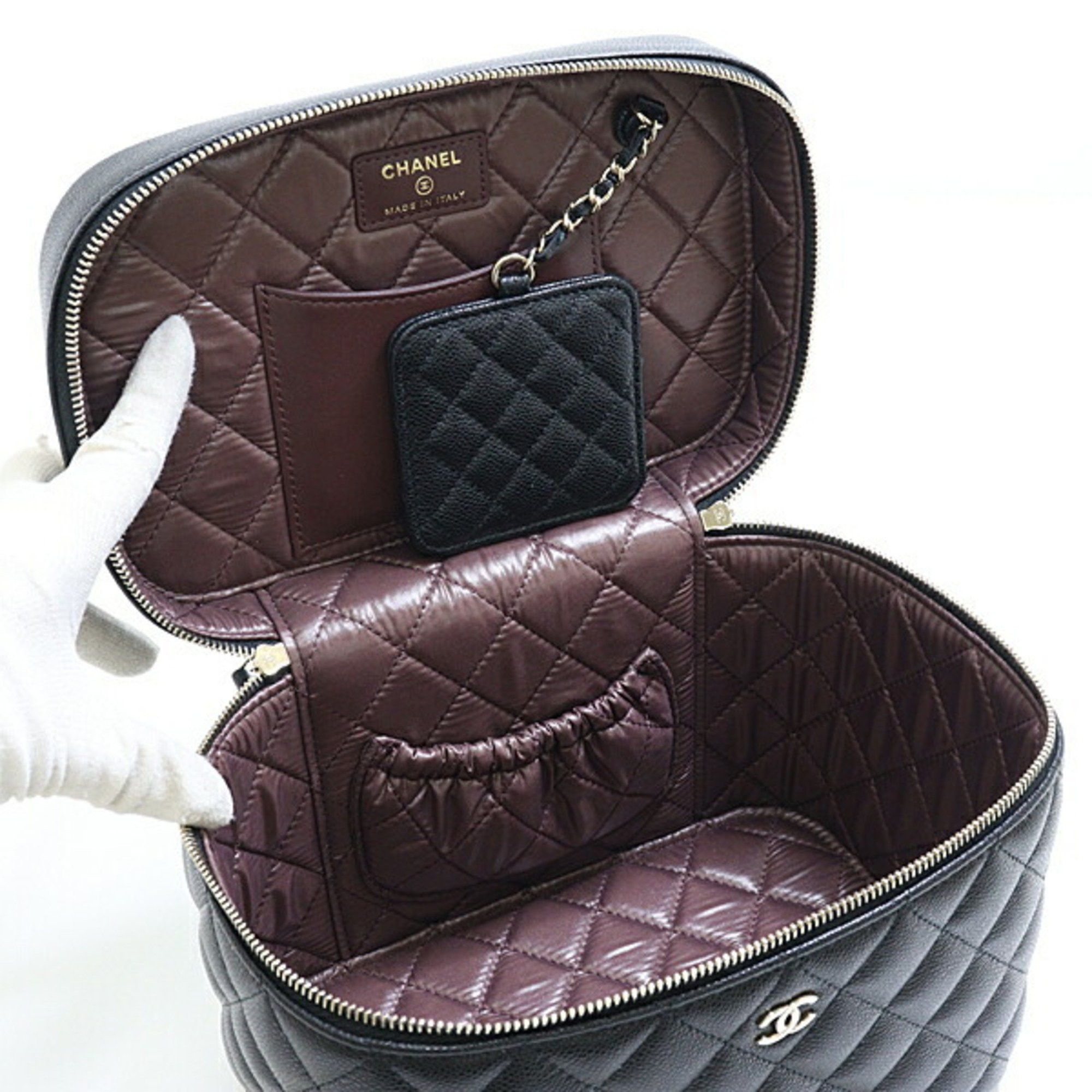 Chanel CHANEL Timeless Classic Vanity Bag Caviar Skin AP2573 Black Matelasse Unused F-04622 Size ONE SIZE - 4 Thumbnail