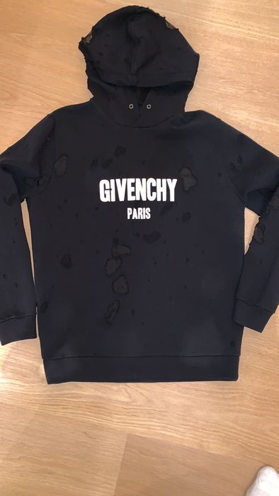 Givenchy distressed hot sale hoodie black