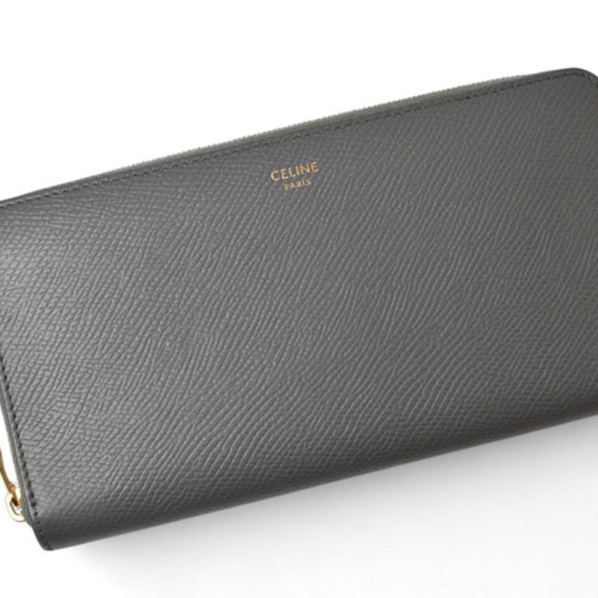 Celine CELINE Wallet Long Large Zip Calfskin Grey 10B553EL.09 Size ONE SIZE - 3 Thumbnail
