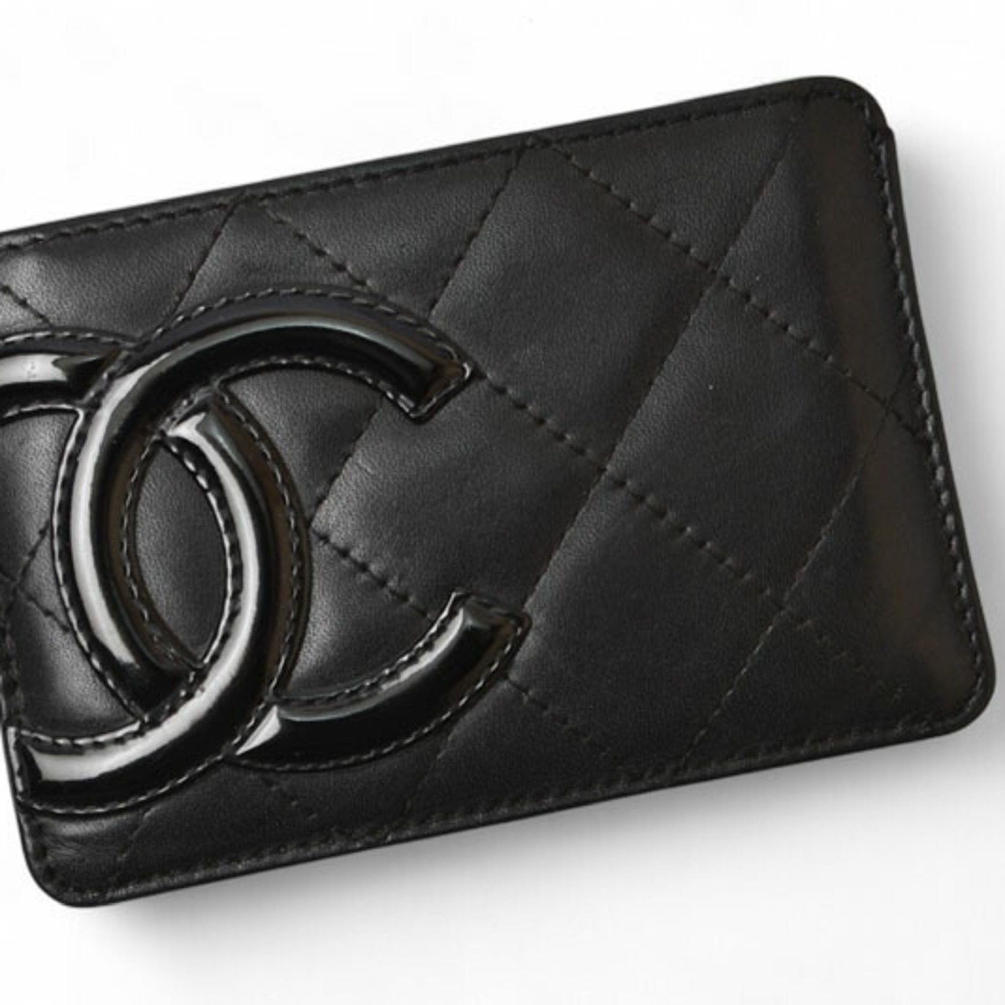 Chanel CHANEL Card Case Business Holder Cambon Line Leather Black Size ONE SIZE - 3 Thumbnail