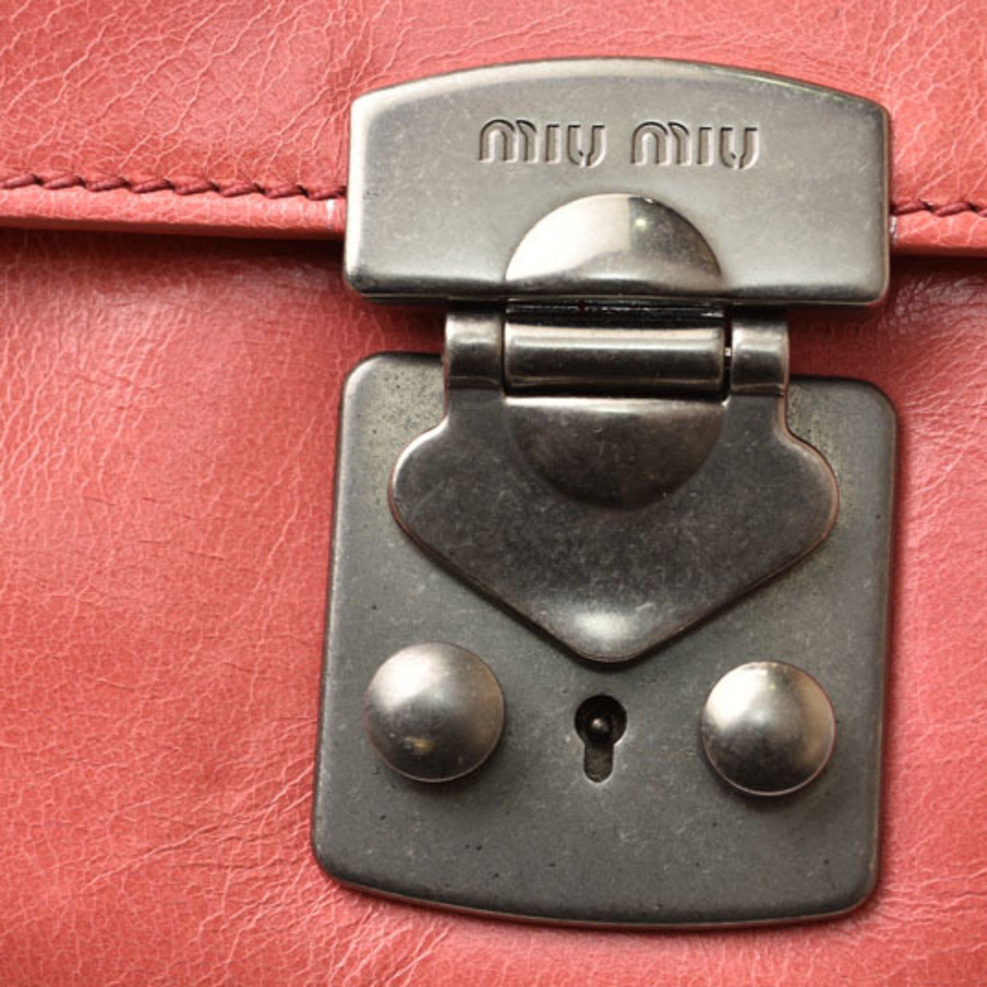 Miu Miu Miu Miu Miu Shoulder Bag Handbag miumiu RN0943 Leather ROSA RUBINO 2way Size ONE SIZE - 9 Thumbnail