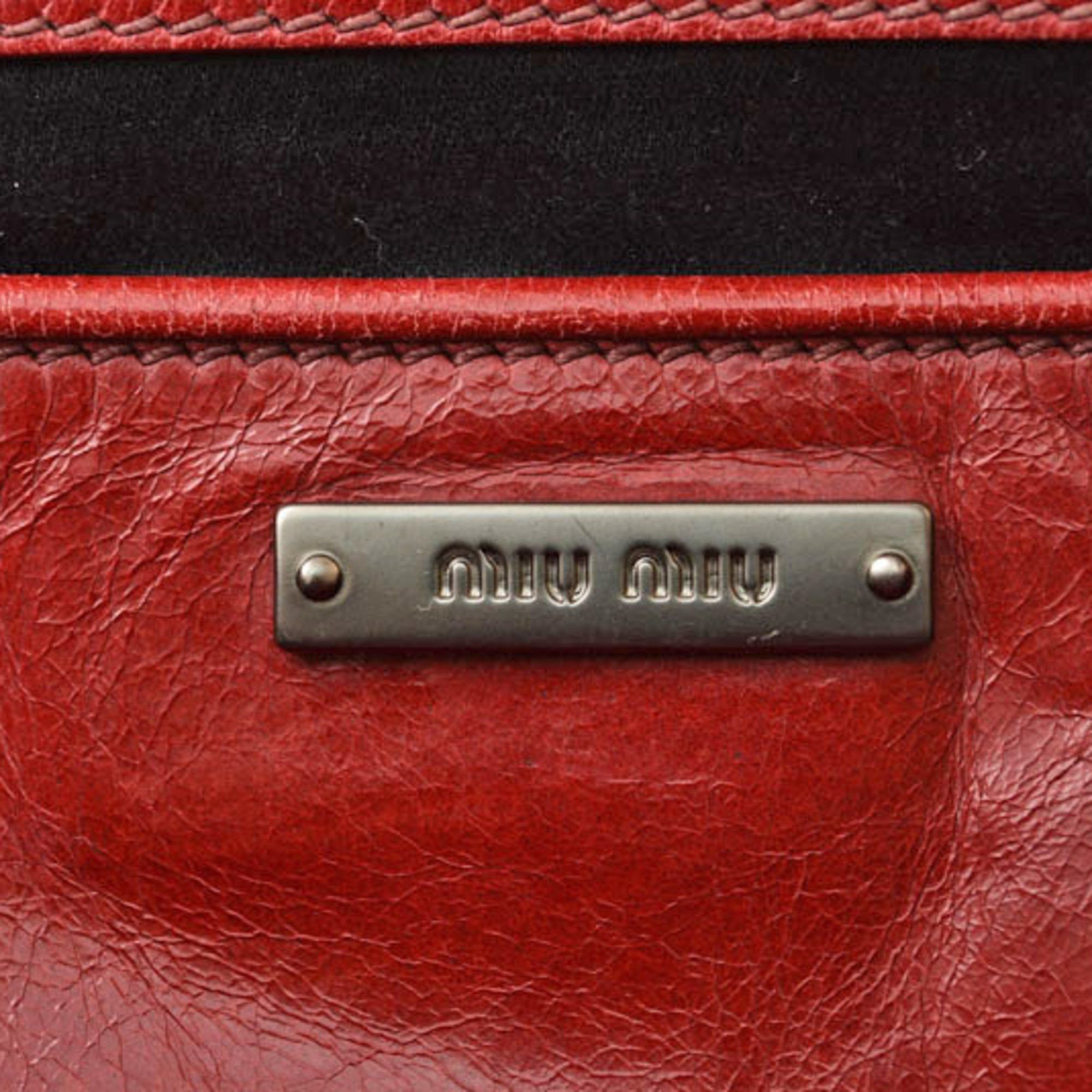 Miu Miu Miu Miu Miu Shoulder Bag Handbag miumiu RN0943 Leather ROSA RUBINO 2way Size ONE SIZE - 17 Thumbnail