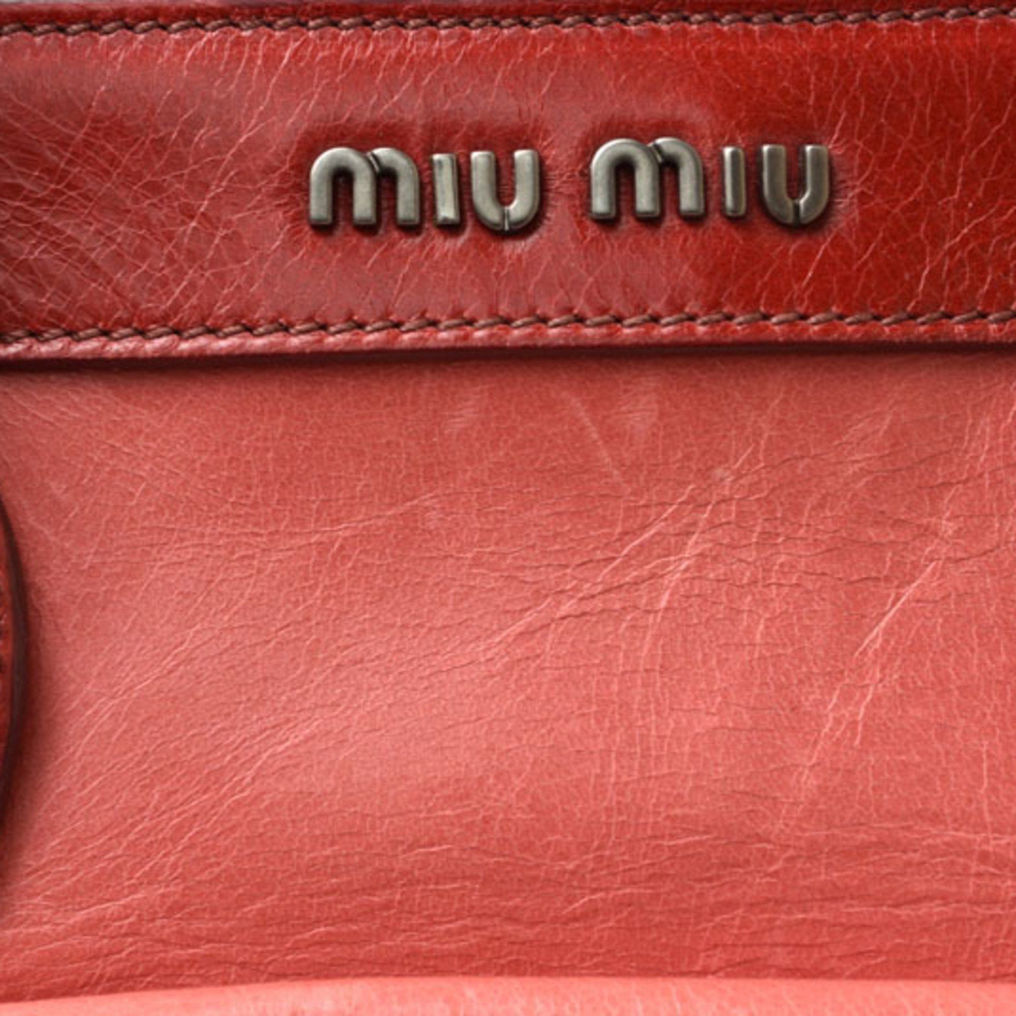 Miu Miu Miu Miu Miu Shoulder Bag Handbag miumiu RN0943 Leather ROSA RUBINO 2way Size ONE SIZE - 7 Thumbnail