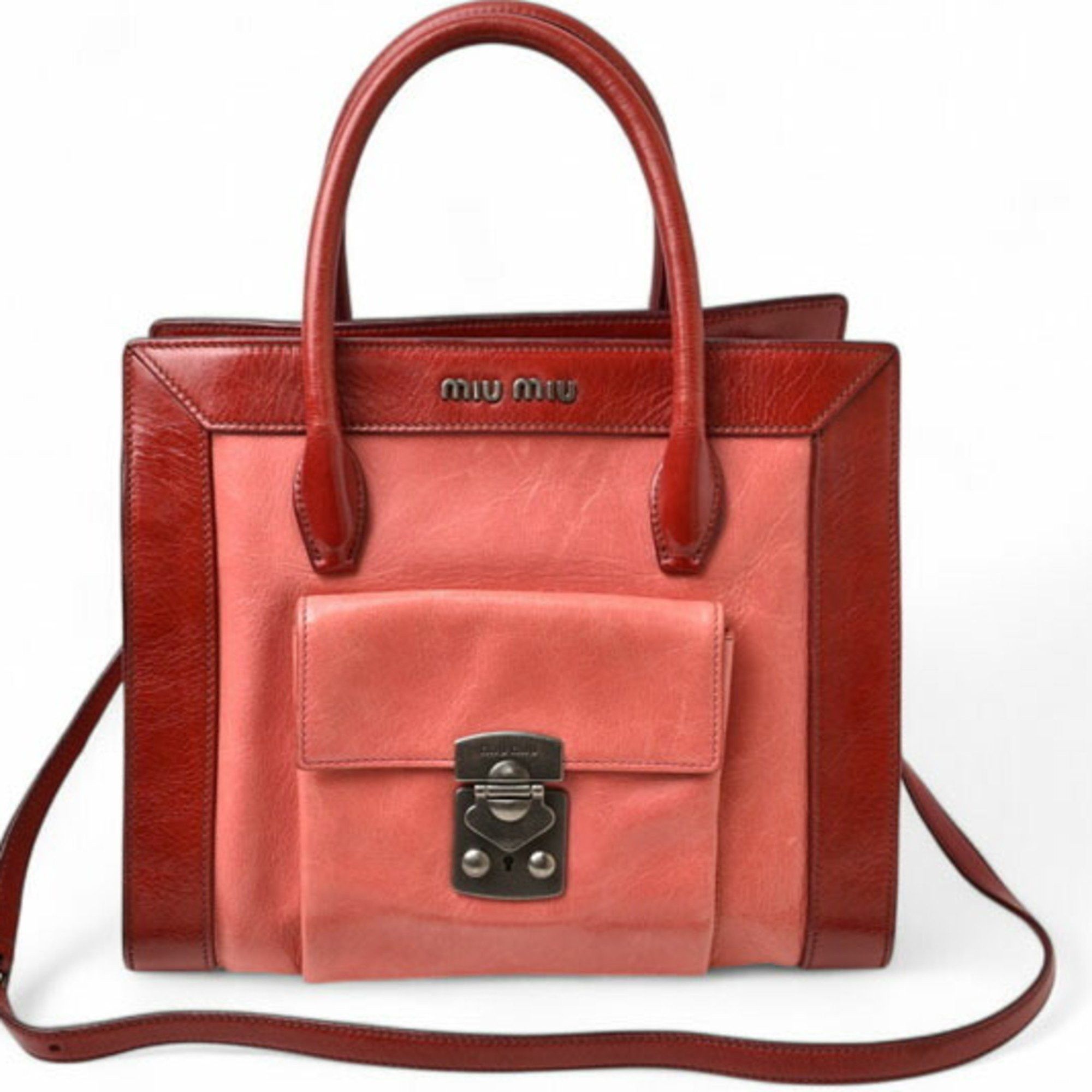 Miu Miu Miu Miu Miu Shoulder Bag Handbag miumiu RN0943 Leather ROSA RUBINO 2way Size ONE SIZE - 5 Thumbnail