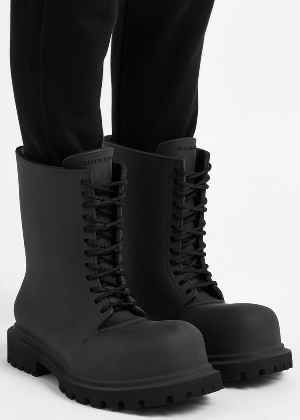 Balenciaga Steroid Rubber Ankle Boots in Black Size US 12 / EU 45 - 3 Thumbnail