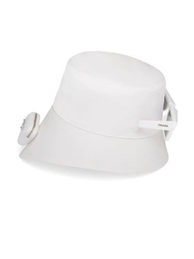 Prada prada white re-nylon pouch detail bucket hat Size ONE SIZE - 2 Thumbnail