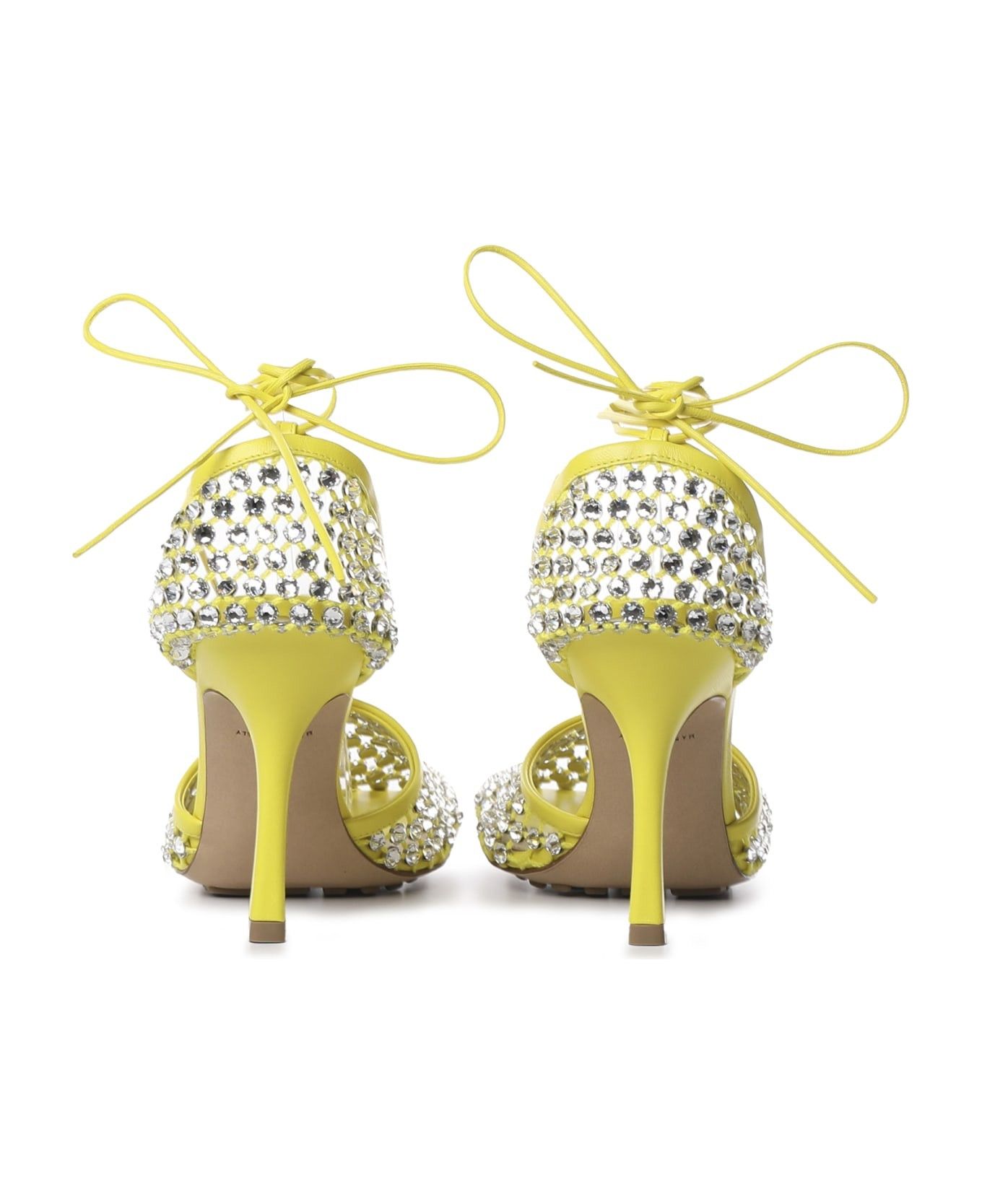 Bottega Veneta sparkle stretch lace-up sandal yellow Size US 6 / IT 36 - 3 Thumbnail