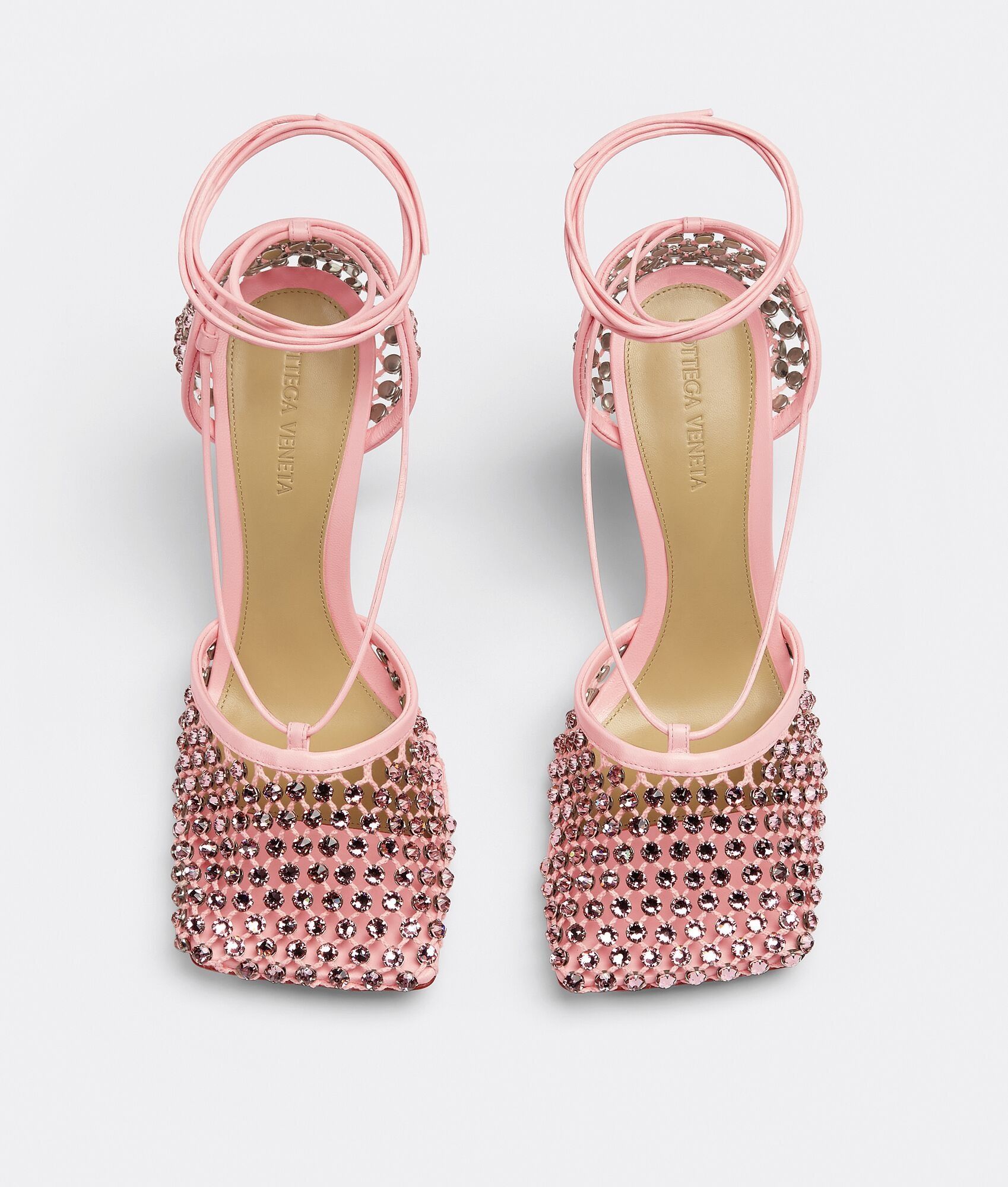 Bottega Veneta sparkle stretch lace-up sandal pink Size US 6 / IT 36 - 4 Thumbnail