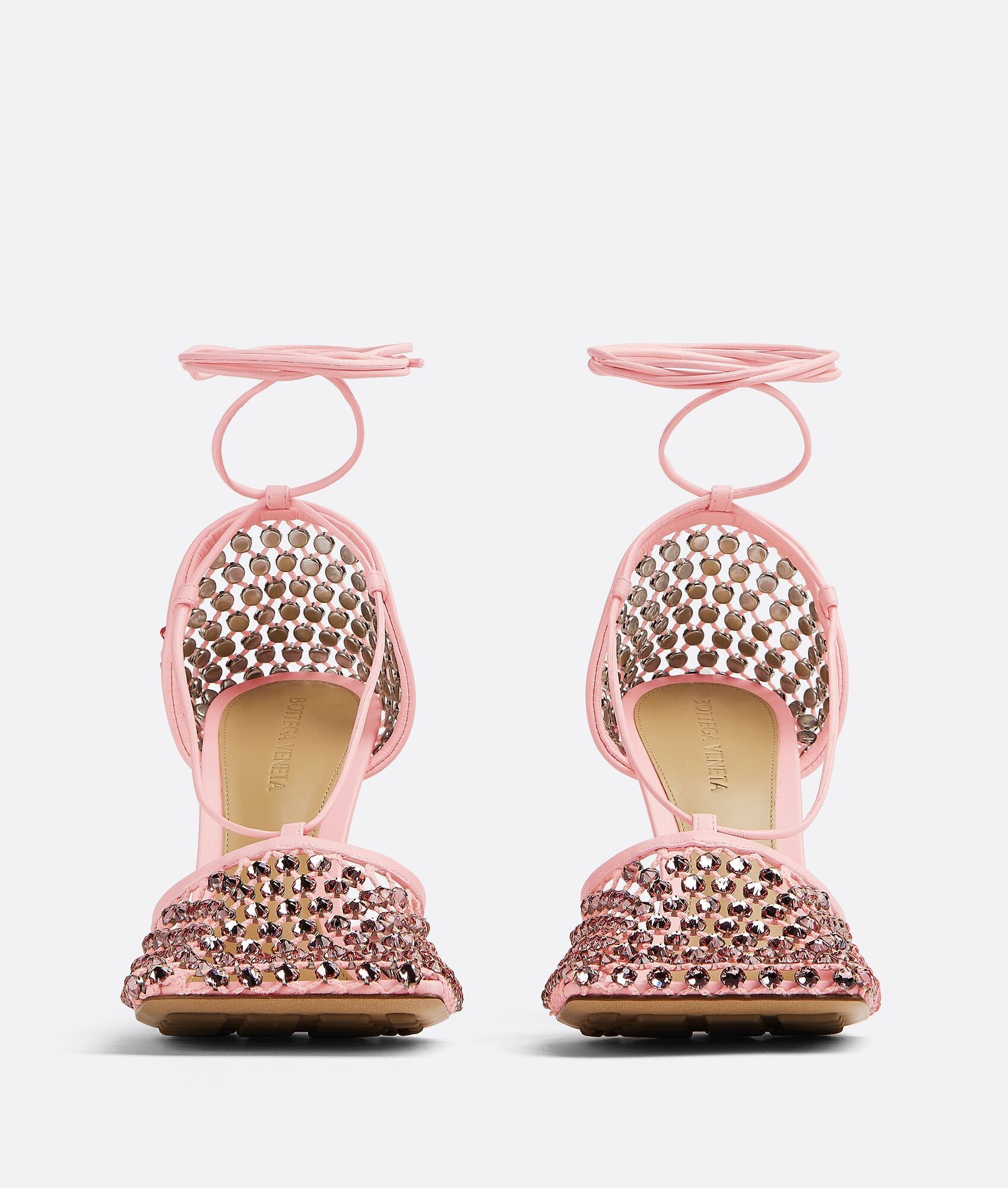 Bottega Veneta sparkle stretch lace-up sandal pink Size US 10 / IT 40 - 2 Thumbnail