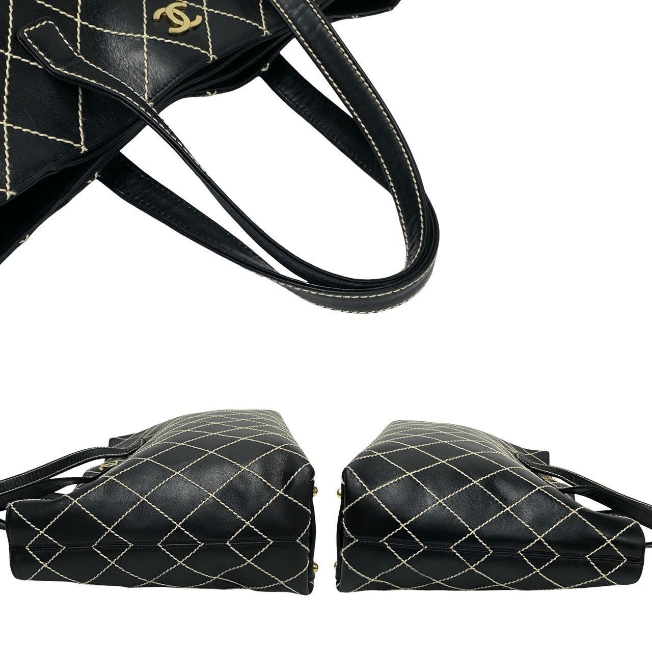 Chanel Chanel Tote Bag Black Leather Size ONE SIZE - 5 Thumbnail