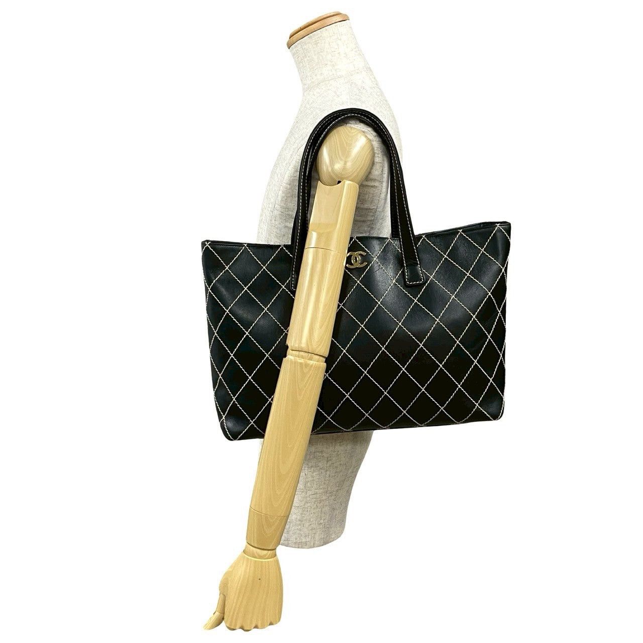 Chanel Chanel Tote Bag Black Leather Size ONE SIZE - 2 Thumbnail