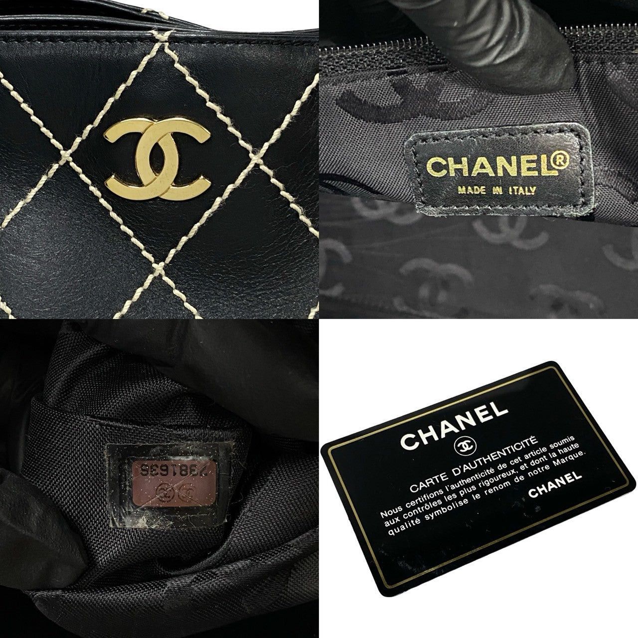 Chanel Chanel Tote Bag Black Leather Size ONE SIZE - 3 Thumbnail