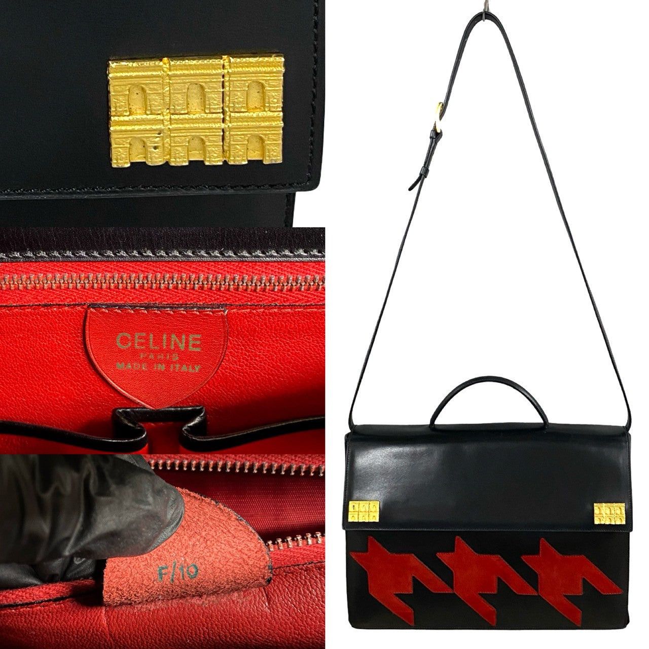 Celine Celine Shoulder Bag Black Leather Size ONE SIZE - 3 Thumbnail