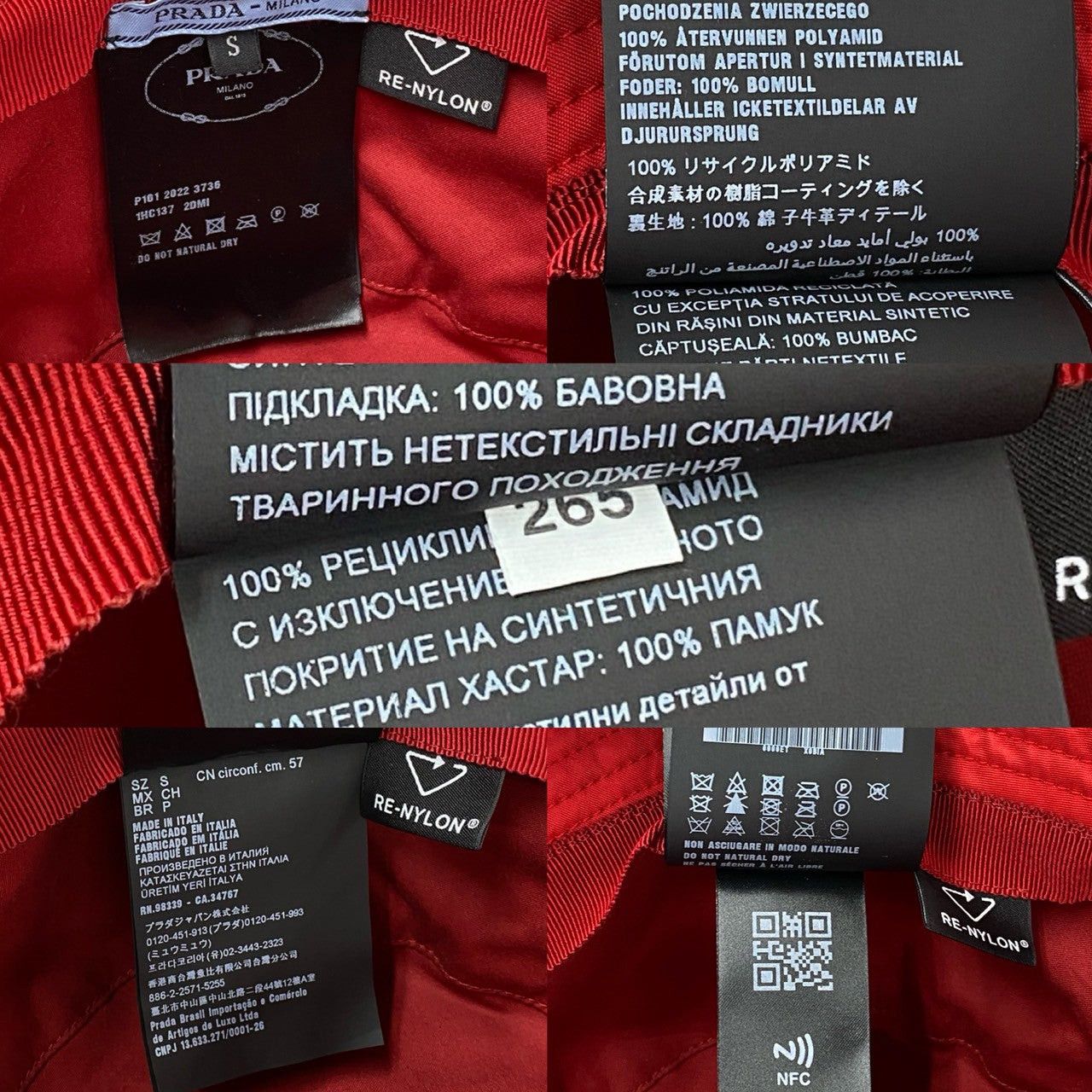 Prada Prada Hat Red Synthetic Size ONE SIZE - 2 Thumbnail