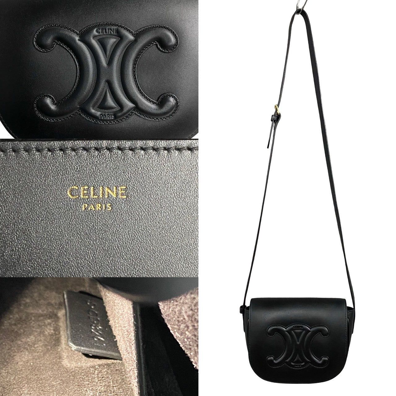 Celine Celine Black Leather Size ONE SIZE - 3 Thumbnail