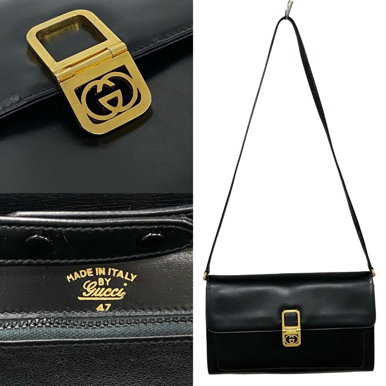 Gucci Gucci Shoulder Bag Black Leather Size ONE SIZE - 3 Thumbnail