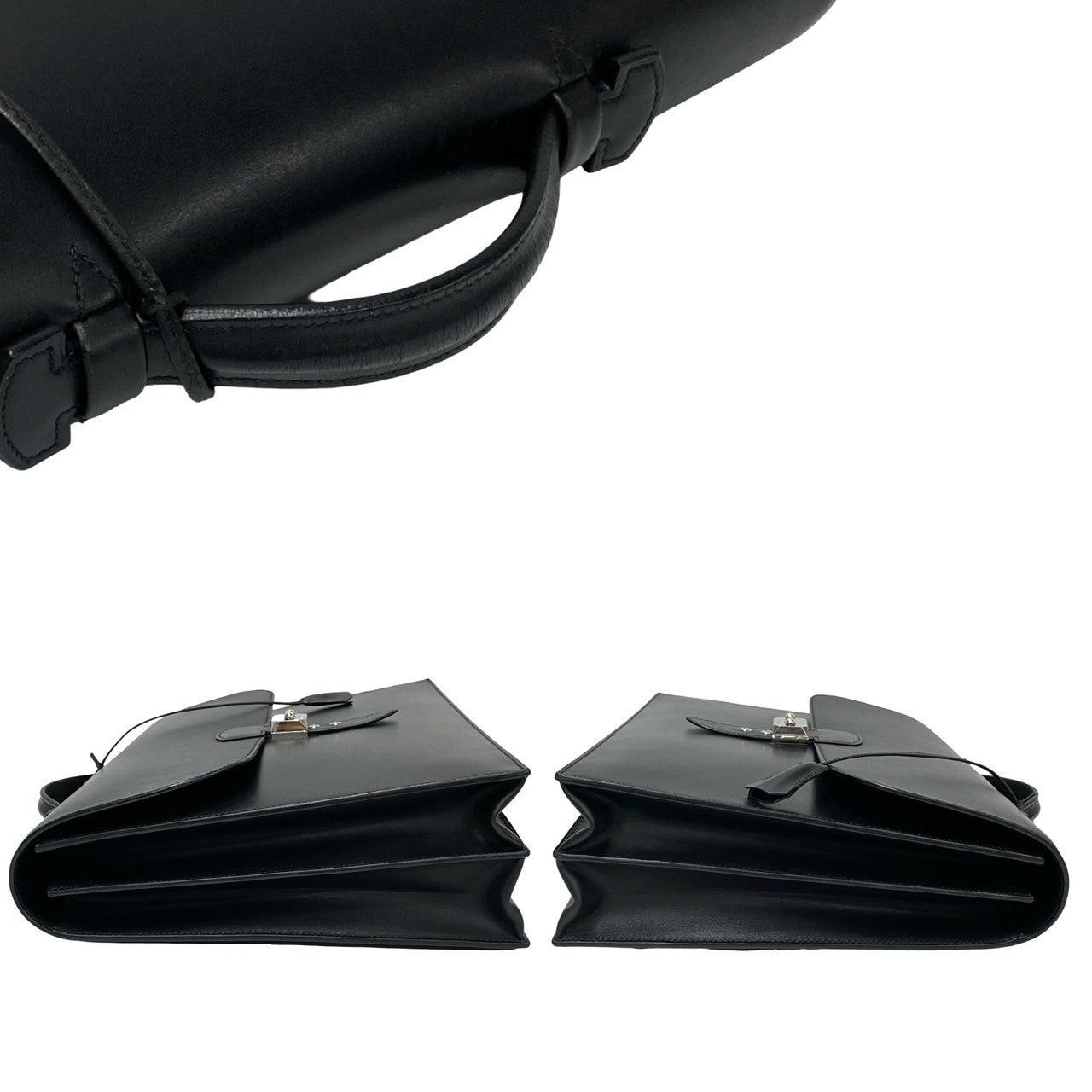Hermes Hermes Handbag Black Leather Size ONE SIZE - 5 Thumbnail