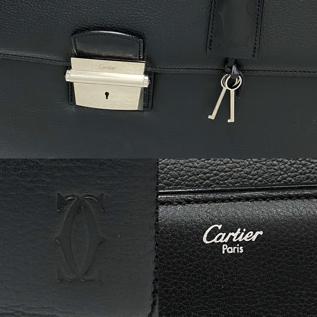 Cartier Cartier Handbag Black Leather Size ONE SIZE - 3 Thumbnail