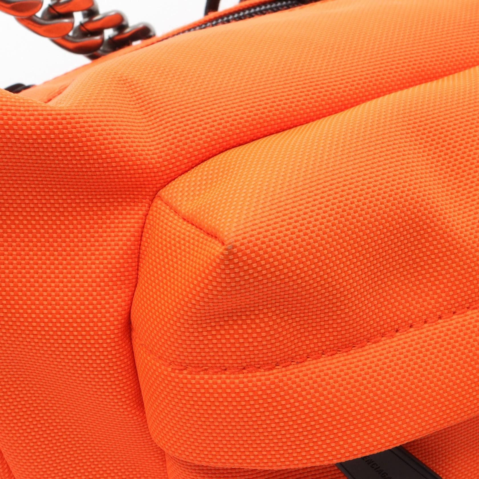 Balenciaga Balenciaga Raver Labor Medium Chain Shoulder Bag Canvas Orange Size ONE SIZE - 7 Thumbnail