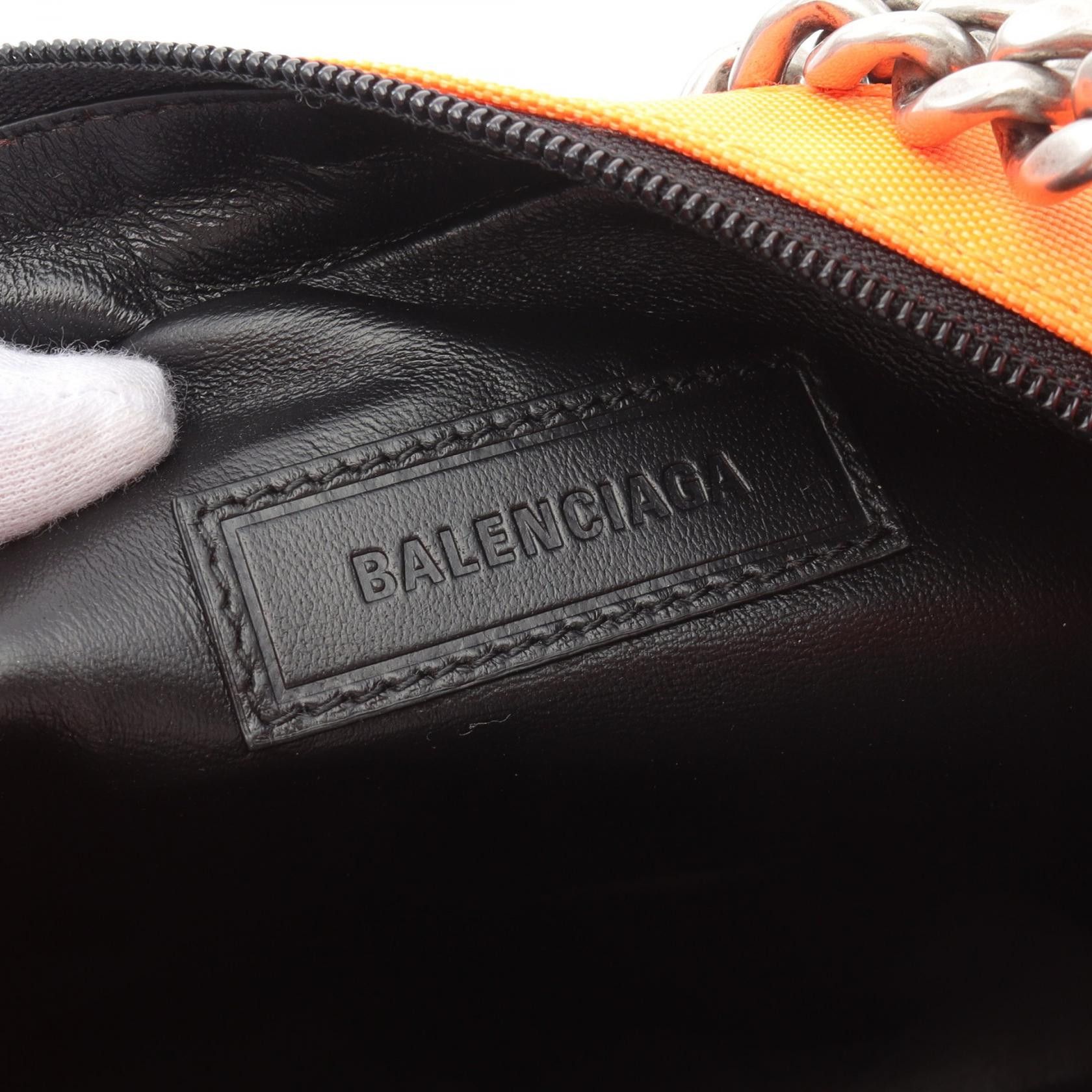 Balenciaga Balenciaga Raver Labor Medium Chain Shoulder Bag Canvas Orange Size ONE SIZE - 4 Thumbnail