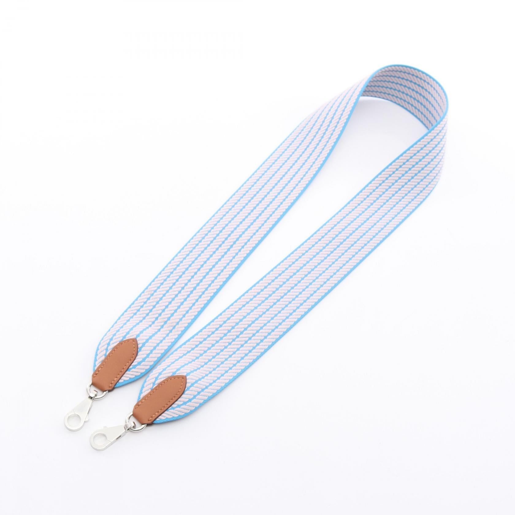 Hermes Hermes Sangle Cordage Blue Azure Mauve Pail Gold Shoulder Strap Toile Veau Swift Light Pink Brown Silver Hardware Double Engraved Size ONE SIZE - 2 Thumbnail