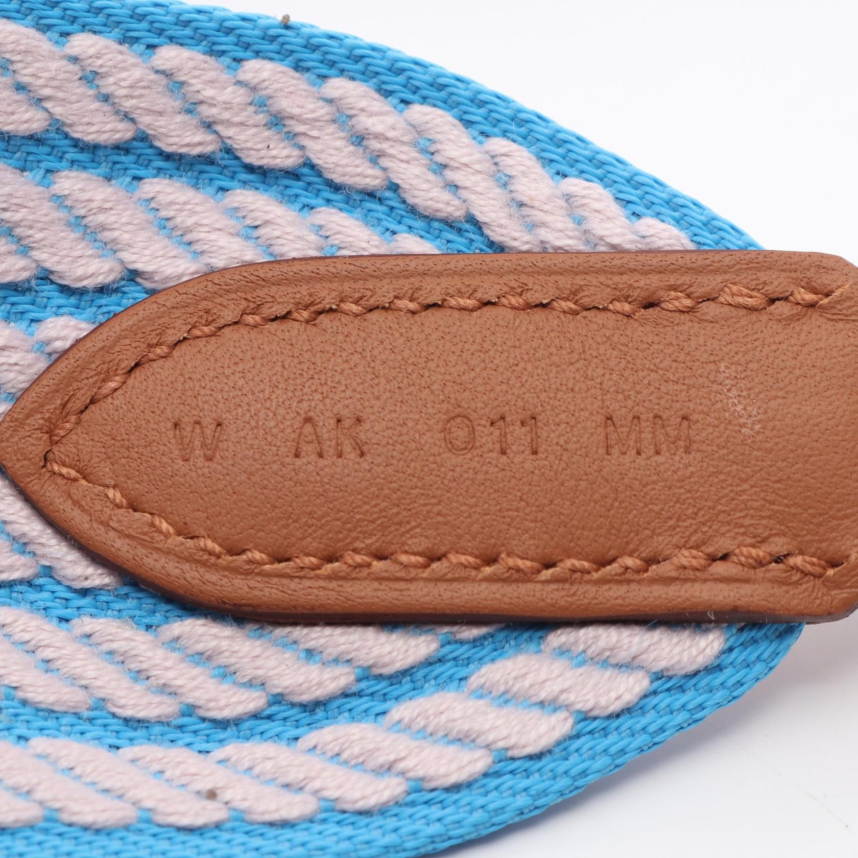 Hermes Hermes Sangle Cordage Blue Azure Mauve Pail Gold Shoulder Strap Toile Veau Swift Light Pink Brown Silver Hardware Double Engraved Size ONE SIZE - 5 Thumbnail