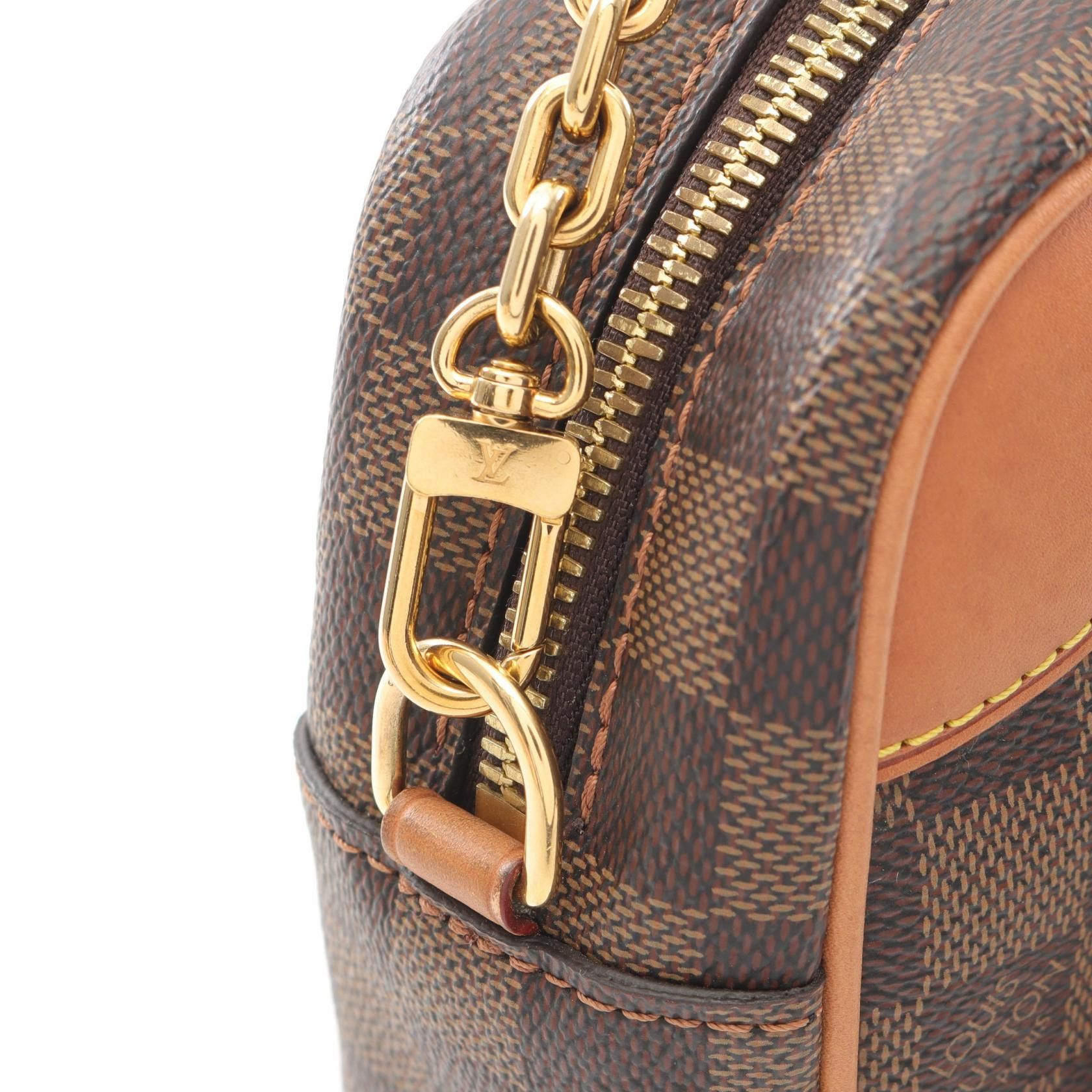 Louis Vuitton Louis Vuitton Valise Souple Bb Damier Ebene Chain Handbag Leather Brown Size ONE SIZE - 7 Thumbnail