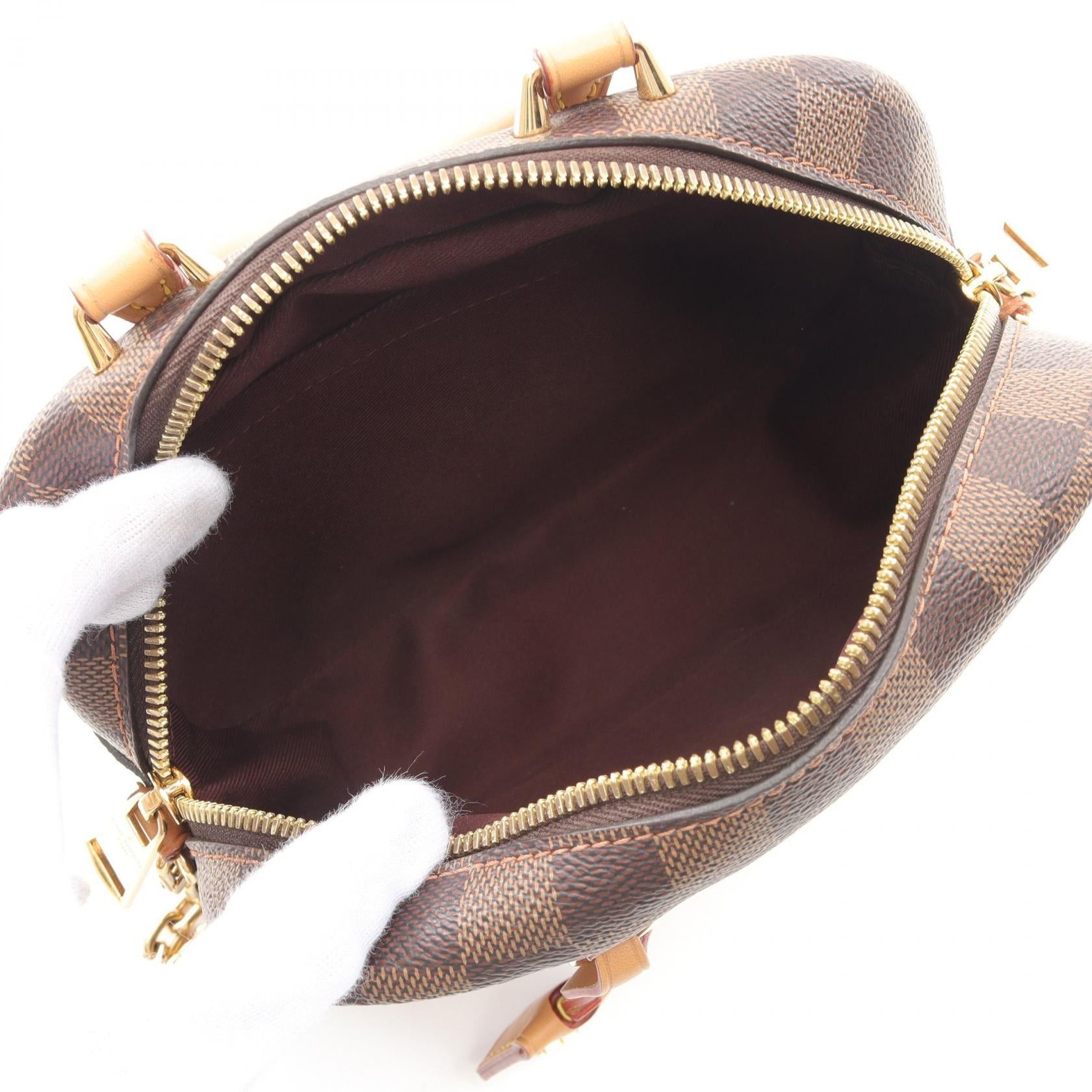 Louis Vuitton Louis Vuitton Valise Souple Bb Damier Ebene Chain Handbag Leather Brown Size ONE SIZE - 3 Thumbnail