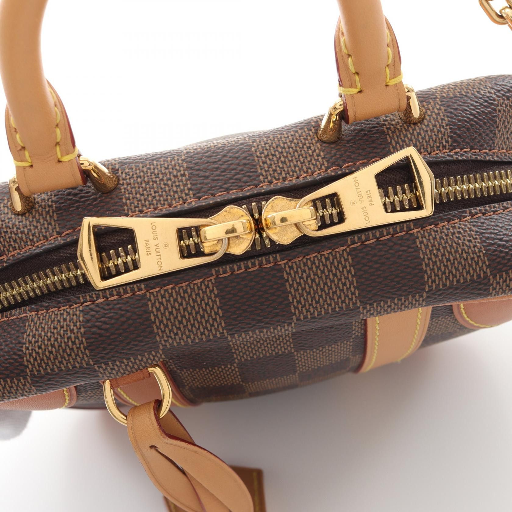 Louis Vuitton Louis Vuitton Valise Souple Bb Damier Ebene Chain Handbag Leather Brown Size ONE SIZE - 5 Thumbnail