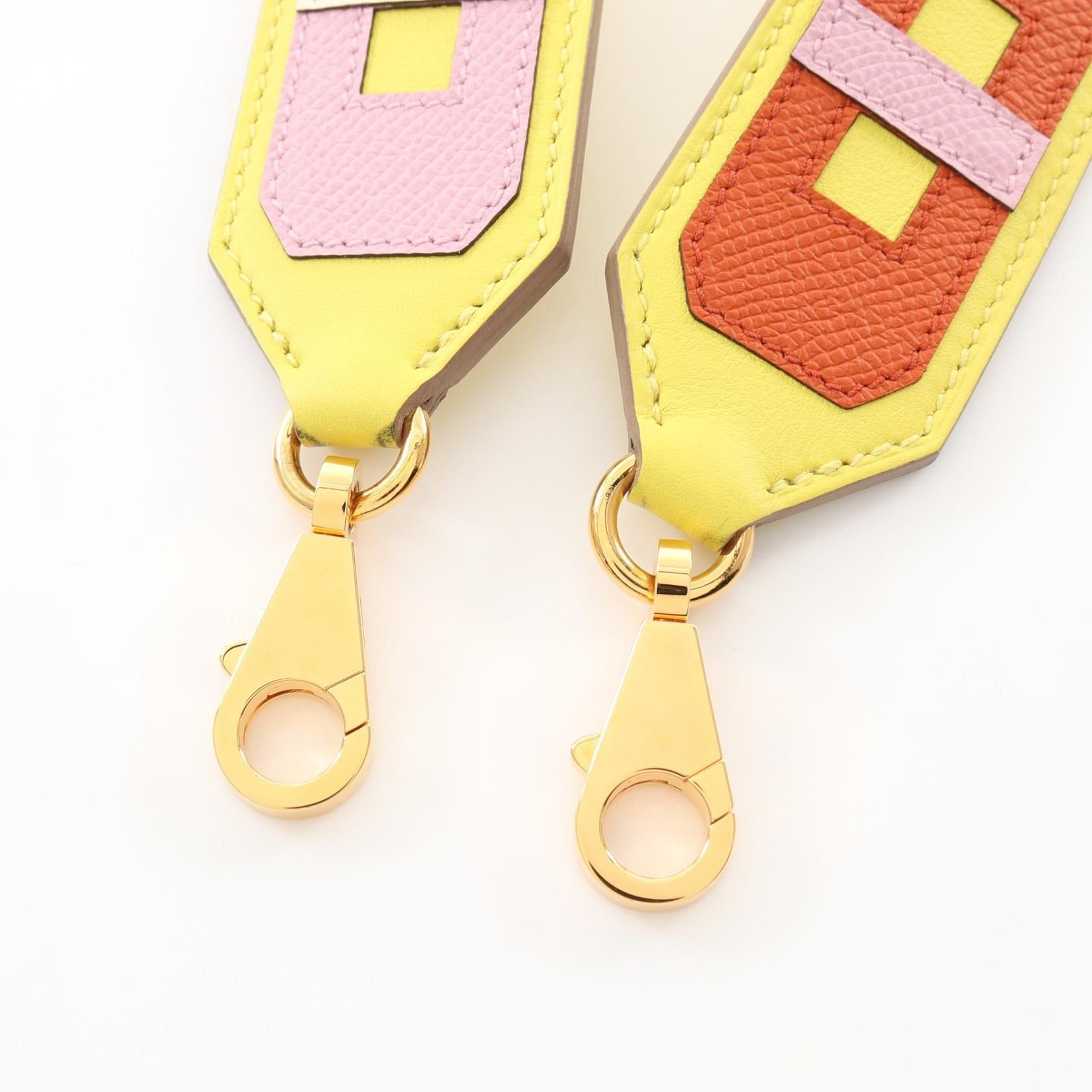 Hermes Hermes Sangron Lime Mauve Sylvestre Nata Cuible Shoulder Strap Veau Epsom Swift Yellow Multicolor Gold Hardware B Stamp Size ONE SIZE - 3 Thumbnail