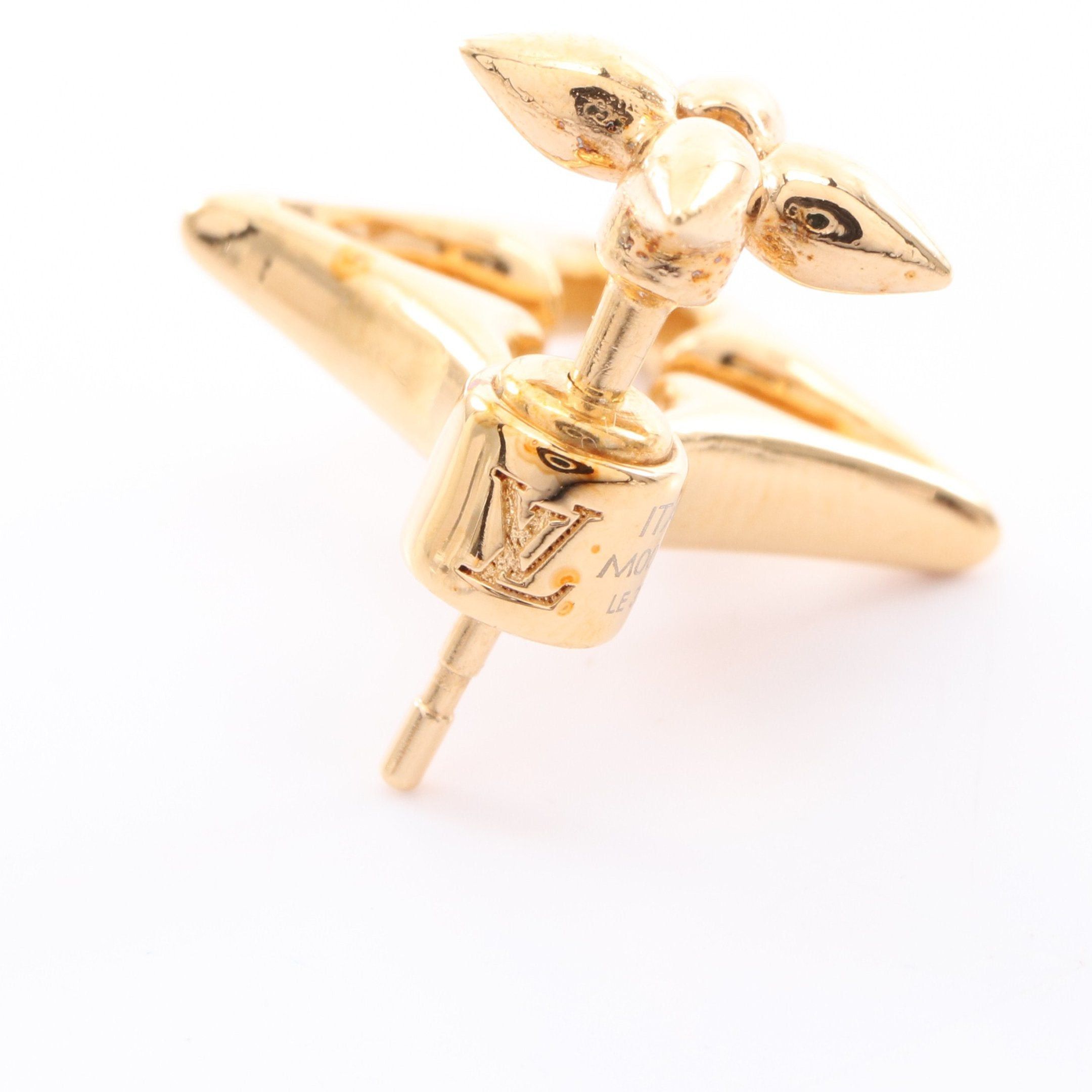 Louis Vuitton Louis Vuitton Bookle Dreille Puss Lv Flowergram Earrings Gp Gold Size ONE SIZE - 3 Thumbnail