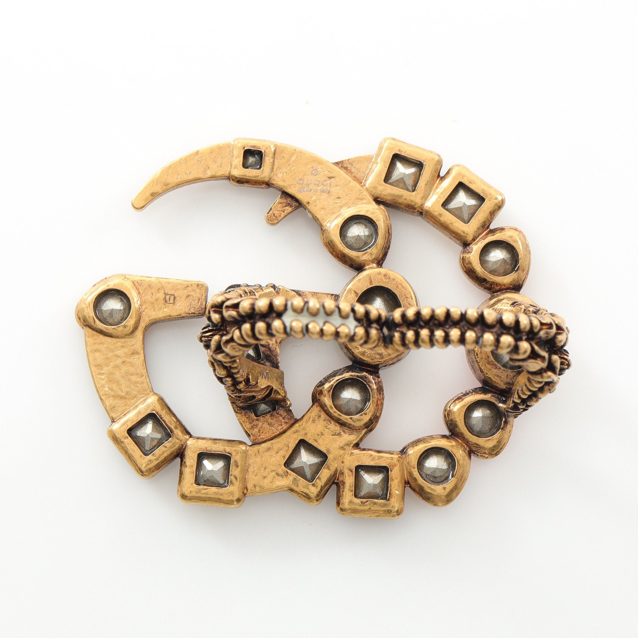 Gucci Gucci Gg Marmont Bijou Double Finger Ring Gp Rhinestone Gold Multicolor Size ONE SIZE - 9 Thumbnail