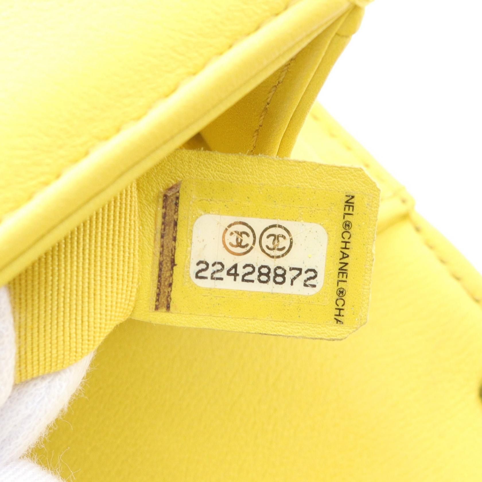 Chanel Chanel Boy Chanel Small Chevron V-Stitch Chain Shoulder Bag Lambskin Yellow Antique Silver Hardware Size ONE SIZE - 5 Thumbnail