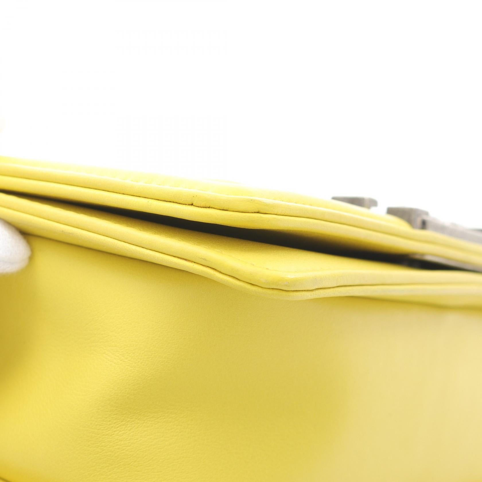 Chanel Chanel Boy Chanel Small Chevron V-Stitch Chain Shoulder Bag Lambskin Yellow Antique Silver Hardware Size ONE SIZE - 11 Thumbnail