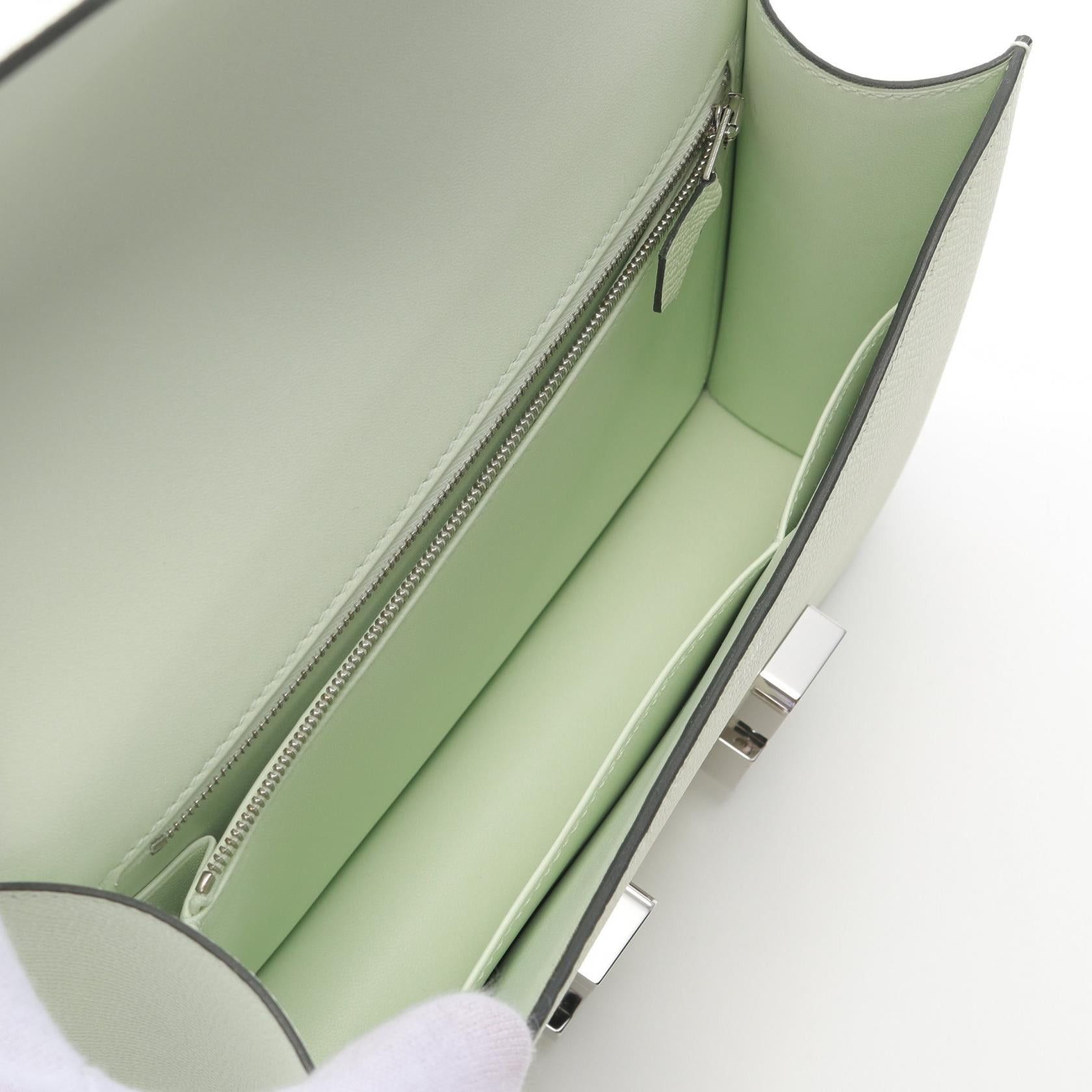 Hermes Hermes Constance One 24 Vert Fizz Shoulder Bag Veau Epsom Light Green Silver Hardware U Stamp Size ONE SIZE - 3 Thumbnail