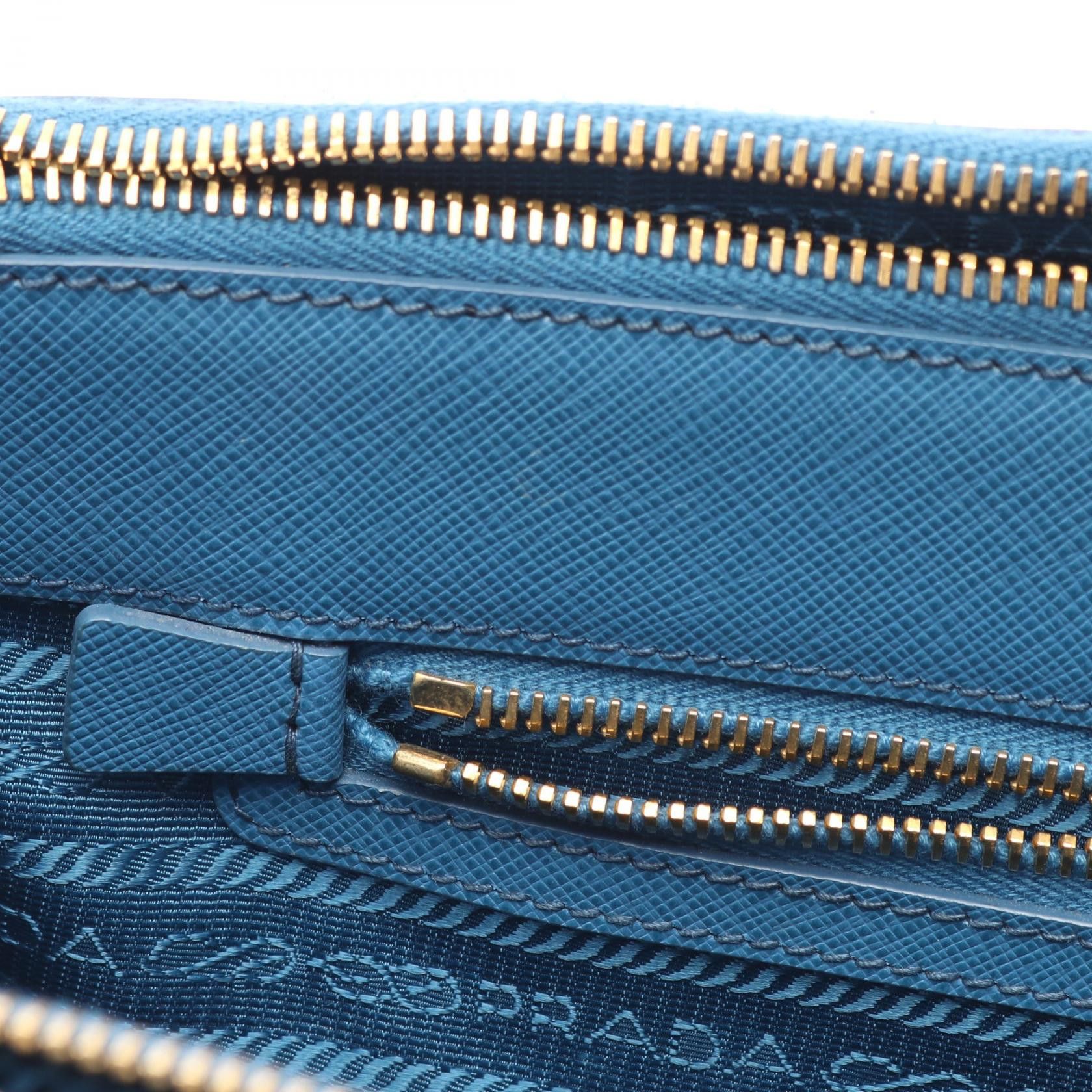 Prada Prada Saffiano Lux Galleria Handbag Tote Bag Leather Blue Size ONE SIZE - 12 Thumbnail