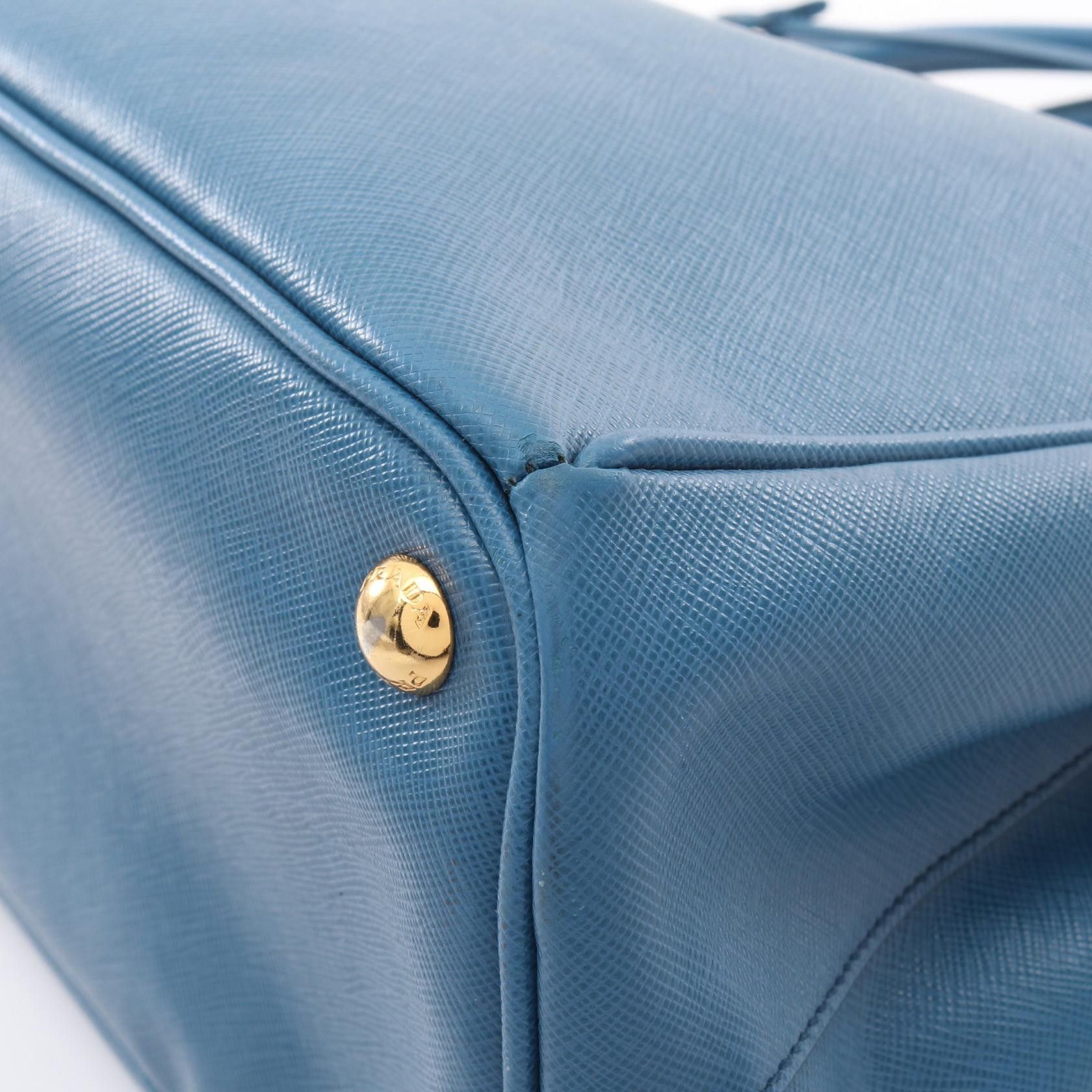 Prada Prada Saffiano Lux Galleria Handbag Tote Bag Leather Blue Size ONE SIZE - 6 Thumbnail