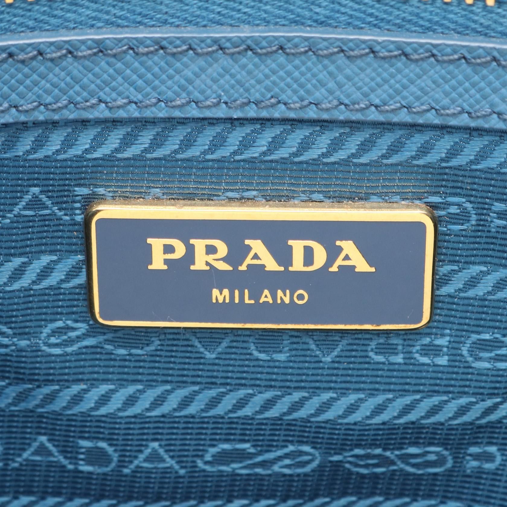 Prada Prada Saffiano Lux Galleria Handbag Tote Bag Leather Blue Size ONE SIZE - 4 Thumbnail