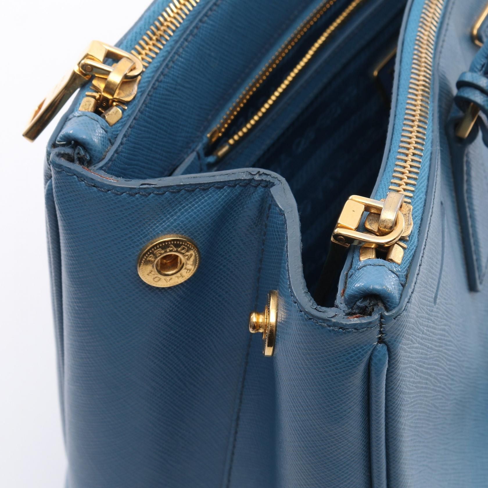 Prada Prada Saffiano Lux Galleria Handbag Tote Bag Leather Blue Size ONE SIZE - 7 Thumbnail