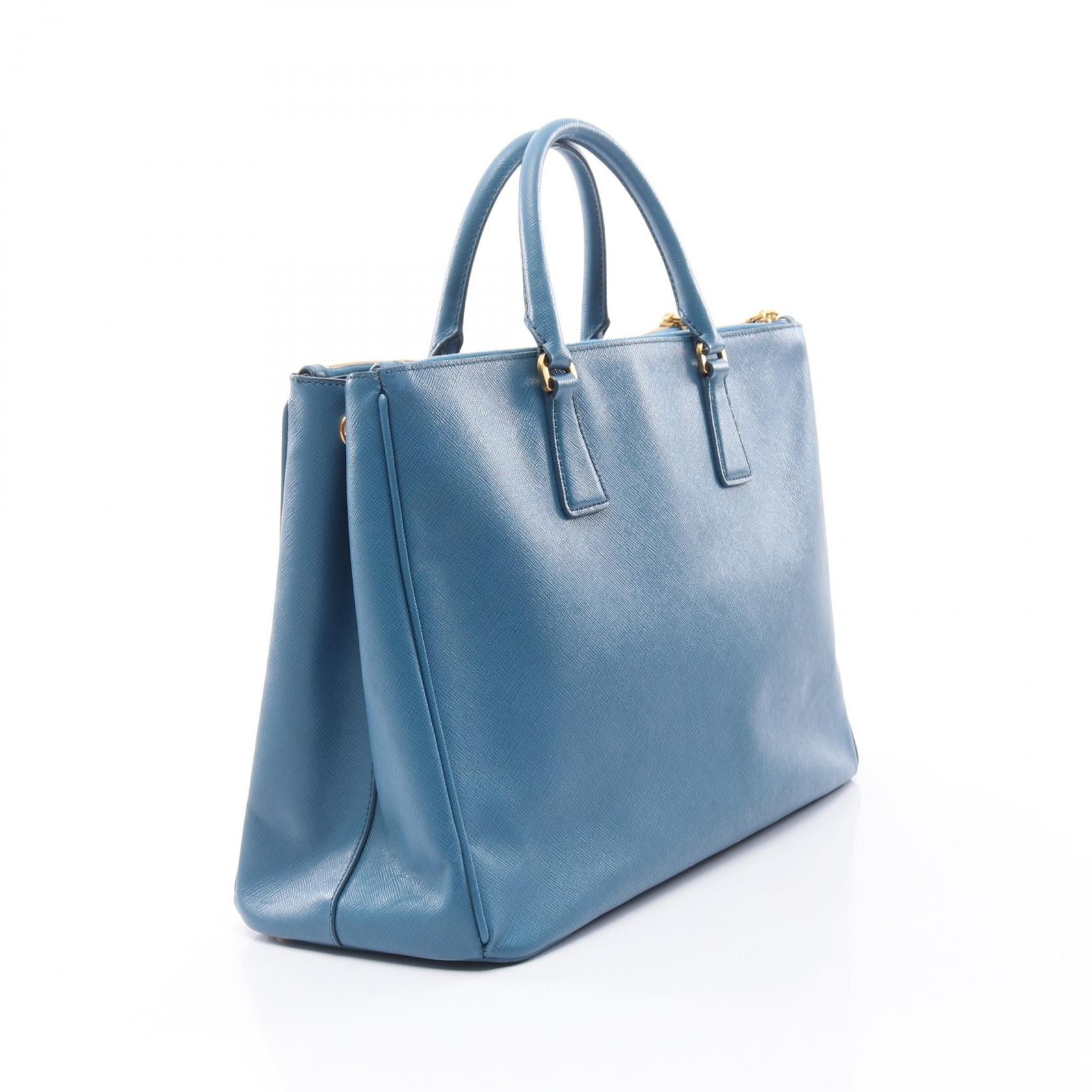 Prada Prada Saffiano Lux Galleria Handbag Tote Bag Leather Blue Size ONE SIZE - 2 Thumbnail