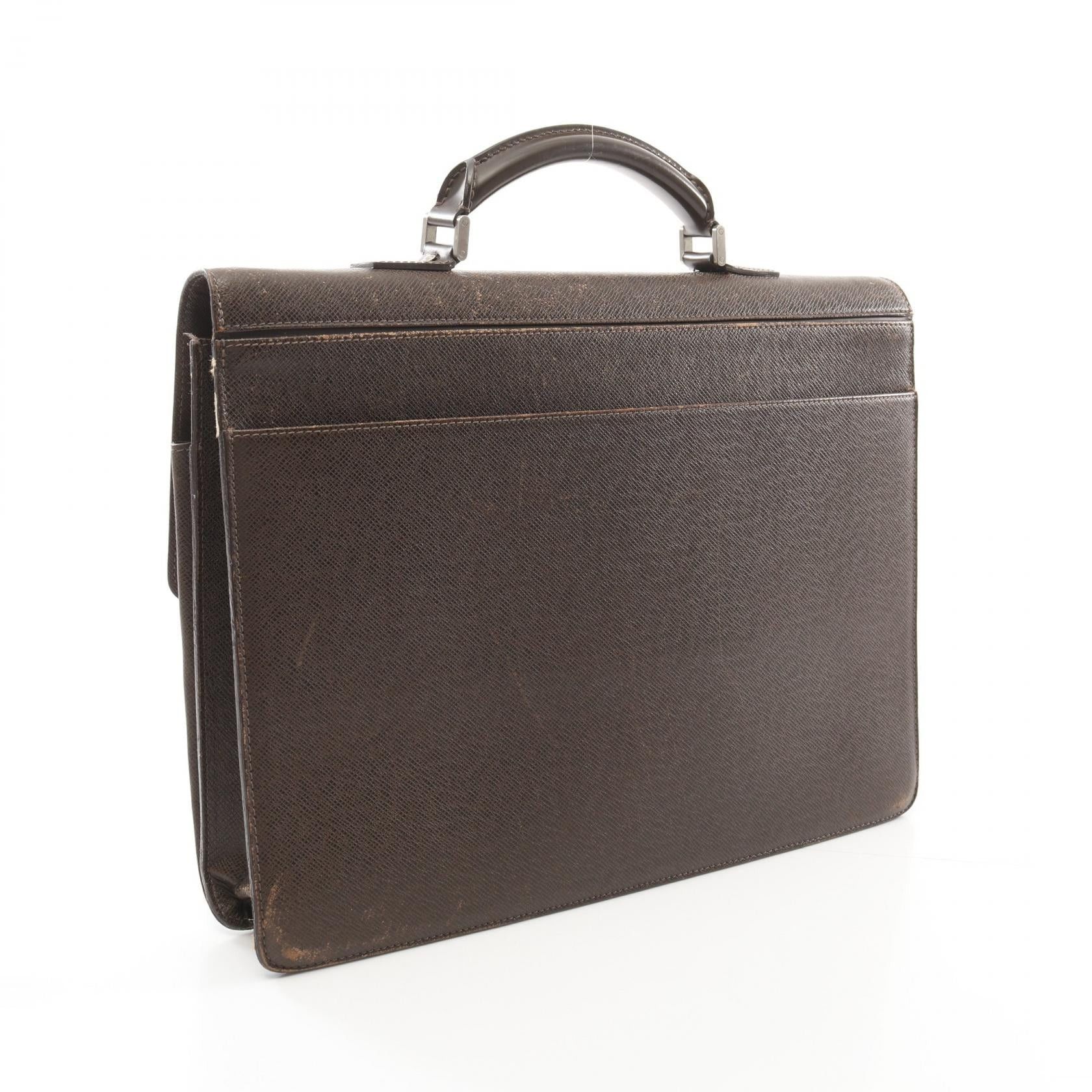 Louis Vuitton Louis Vuitton Robusto One Grizzly Bear Taiga Briefcase Business Bag Leather Dark Brown Size ONE SIZE - 2 Thumbnail
