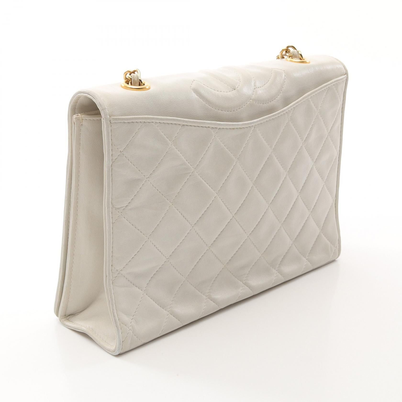 Chanel Chanel Matelasse Chain Shoulder Bag Lambskin White Gold Hardware Size ONE SIZE - 2 Thumbnail