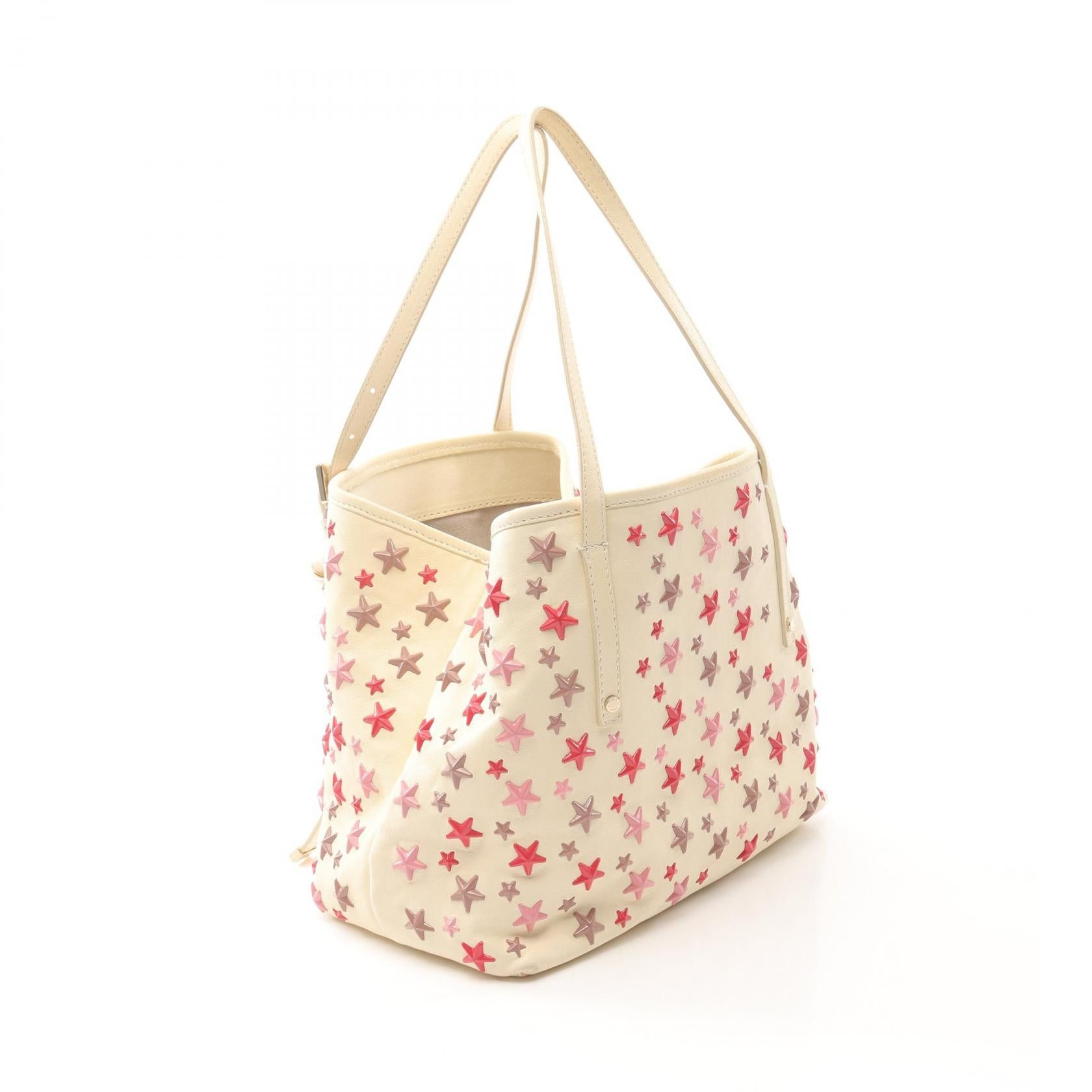 Jimmy Choo Jimmy Choo Sasha S Handbag Tote Bag Leather Ivory Multicolored Star Studs Size ONE SIZE - 2 Thumbnail