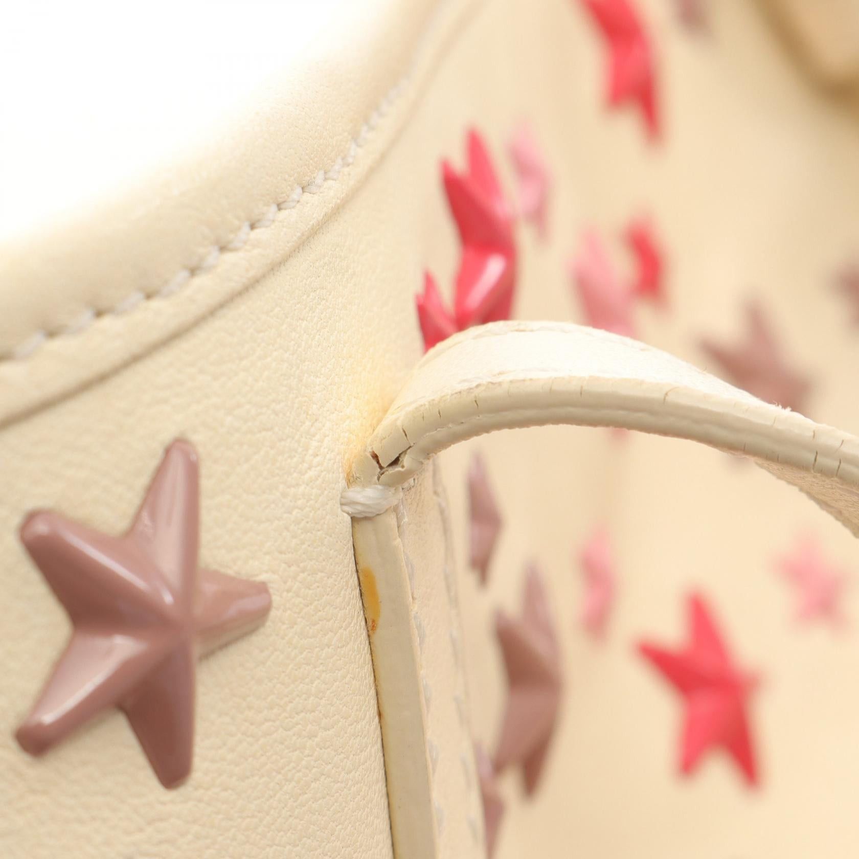 Jimmy Choo Jimmy Choo Sasha S Handbag Tote Bag Leather Ivory Multicolored Star Studs Size ONE SIZE - 8 Thumbnail