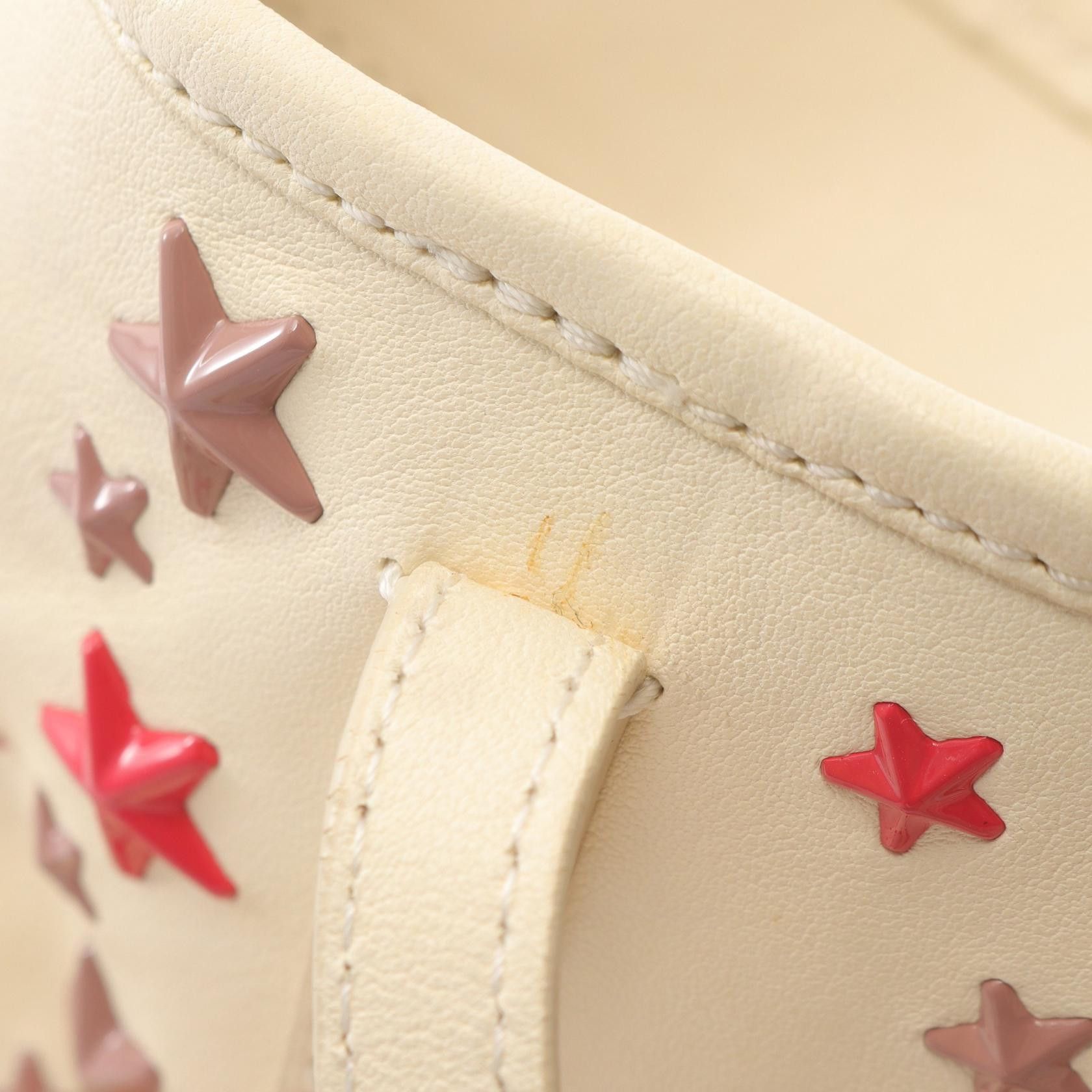 Jimmy Choo Jimmy Choo Sasha S Handbag Tote Bag Leather Ivory Multicolored Star Studs Size ONE SIZE - 7 Thumbnail