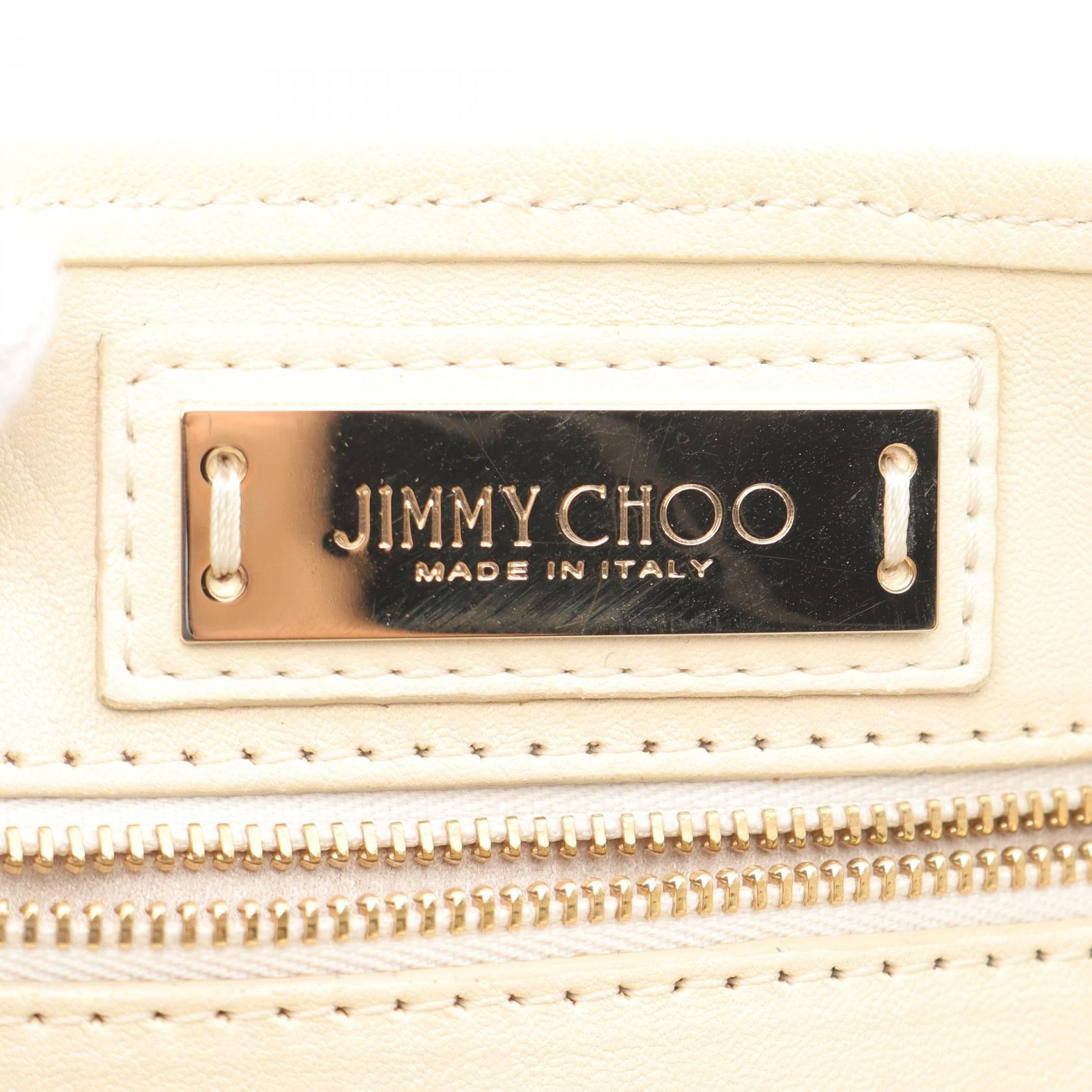 Jimmy Choo Jimmy Choo Sasha S Handbag Tote Bag Leather Ivory Multicolored Star Studs Size ONE SIZE - 4 Thumbnail