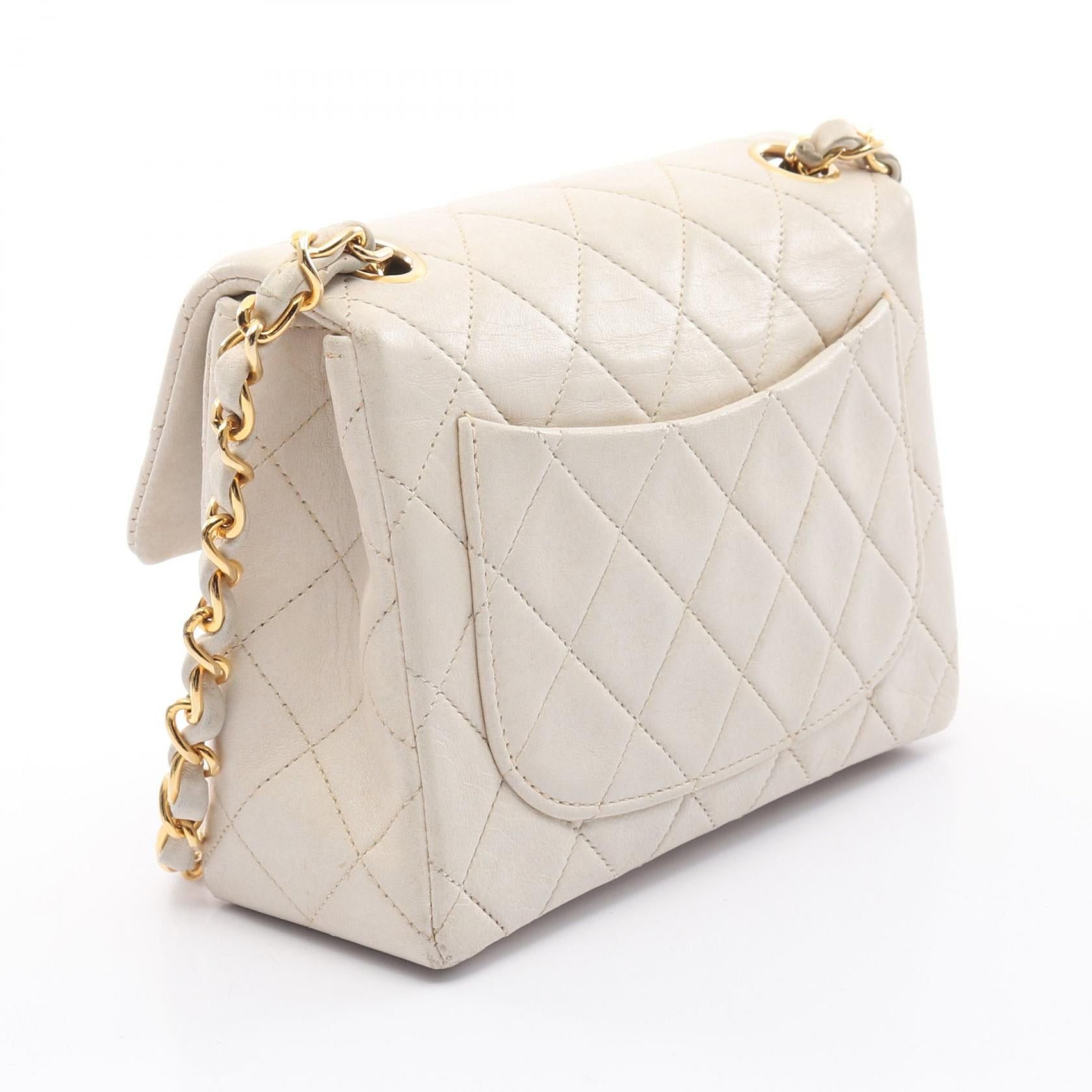 Chanel Chanel Mini Matelasse Chain Shoulder Bag Lambskin White Gold Hardware Size ONE SIZE - 2 Thumbnail